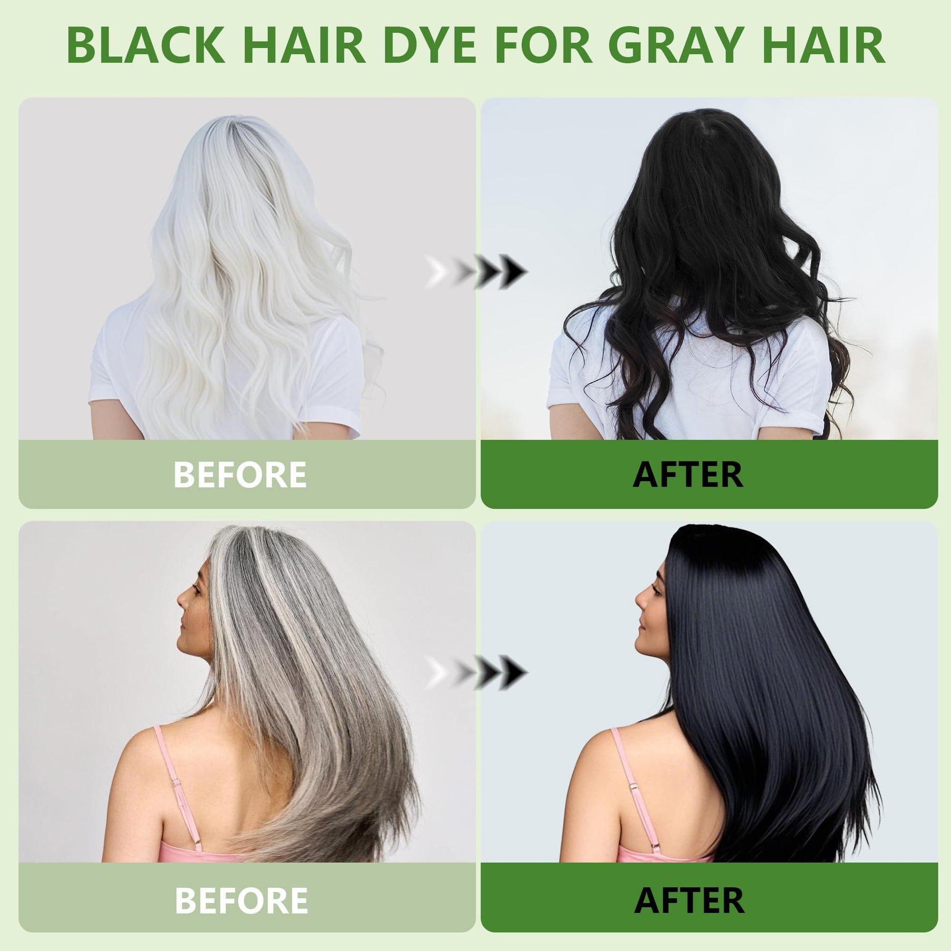Light Gray Black Hair Dye Gel, 3 IN 1 Gentle for Women & Men,Black Hair dye Complete Gray Coverage,contains Various Plant Extracts, Hair Color Gel No Ammonia & Peroxide, 200ml