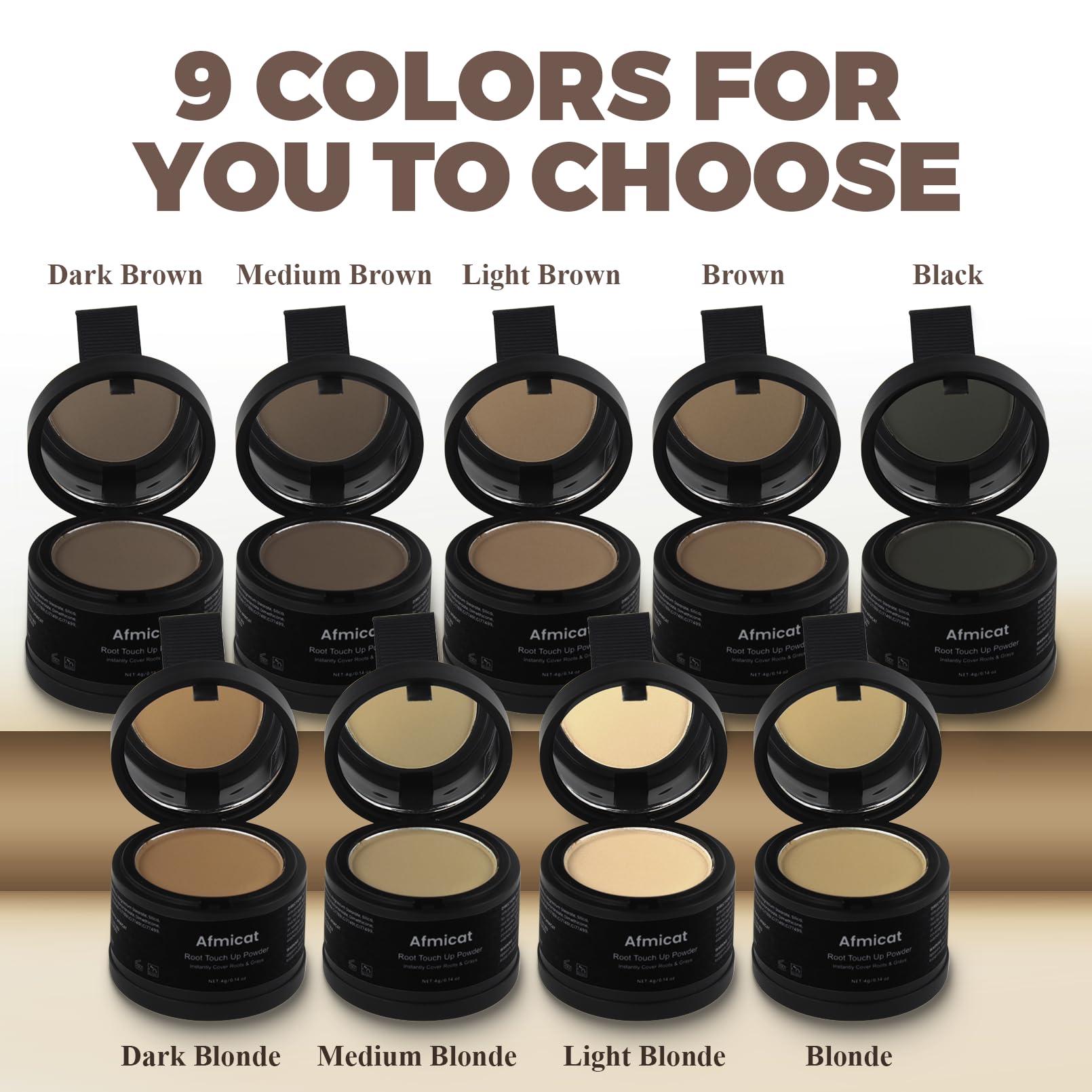 White Smoke Instant Hairline Powder, Root Touch Up Hair Color for Gray Coverage and Thinning Hair, Root Cover Up Conceals Hair Loss & Bald Spots, Natural and Non-Greasy Hair Color for Women & Men, Light-Brown