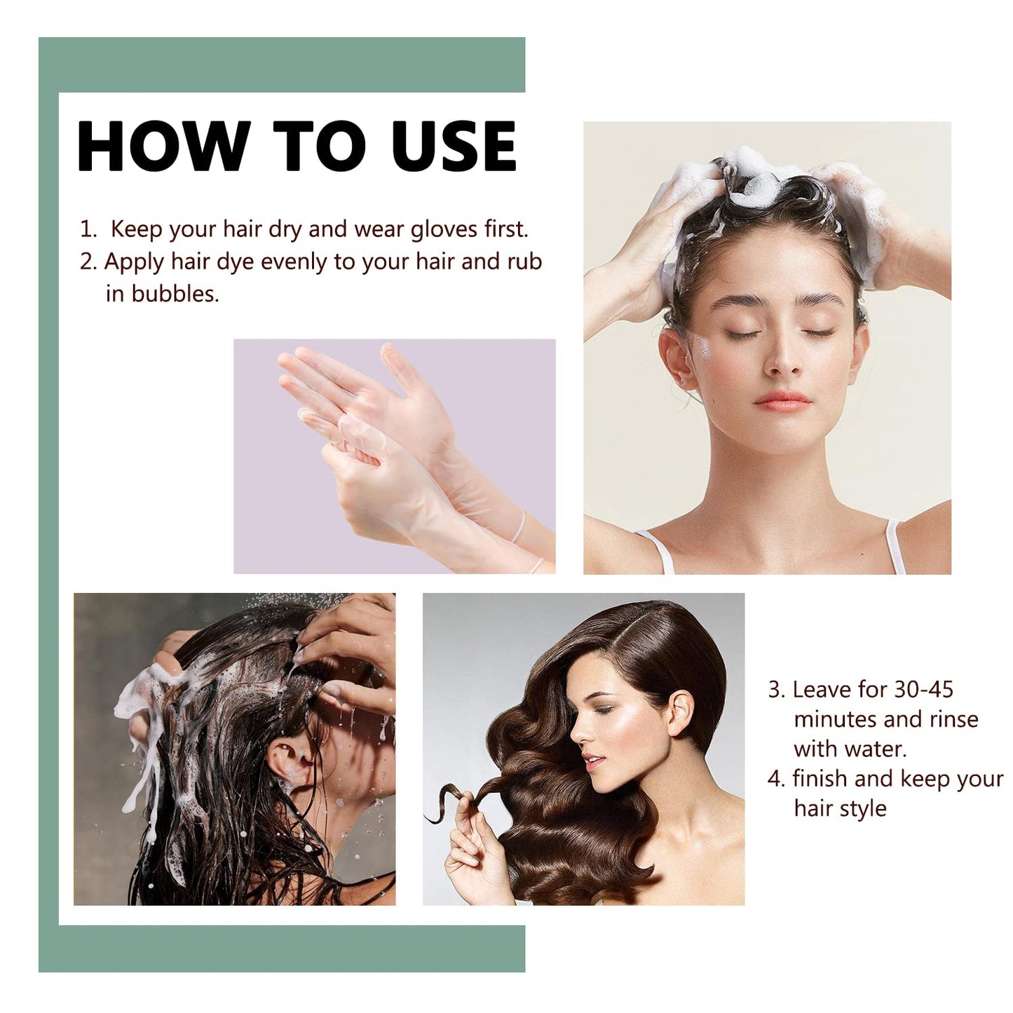 White Smoke 10 PCS Dexe Black Hair Shampoo Instant Hair Dye for Men Women Black Color - Simple to Use - Hair Dye Permanent - Last 30 days - Natural Ingredients, Hair Dye Shampoo Great Choice for Woman&Man