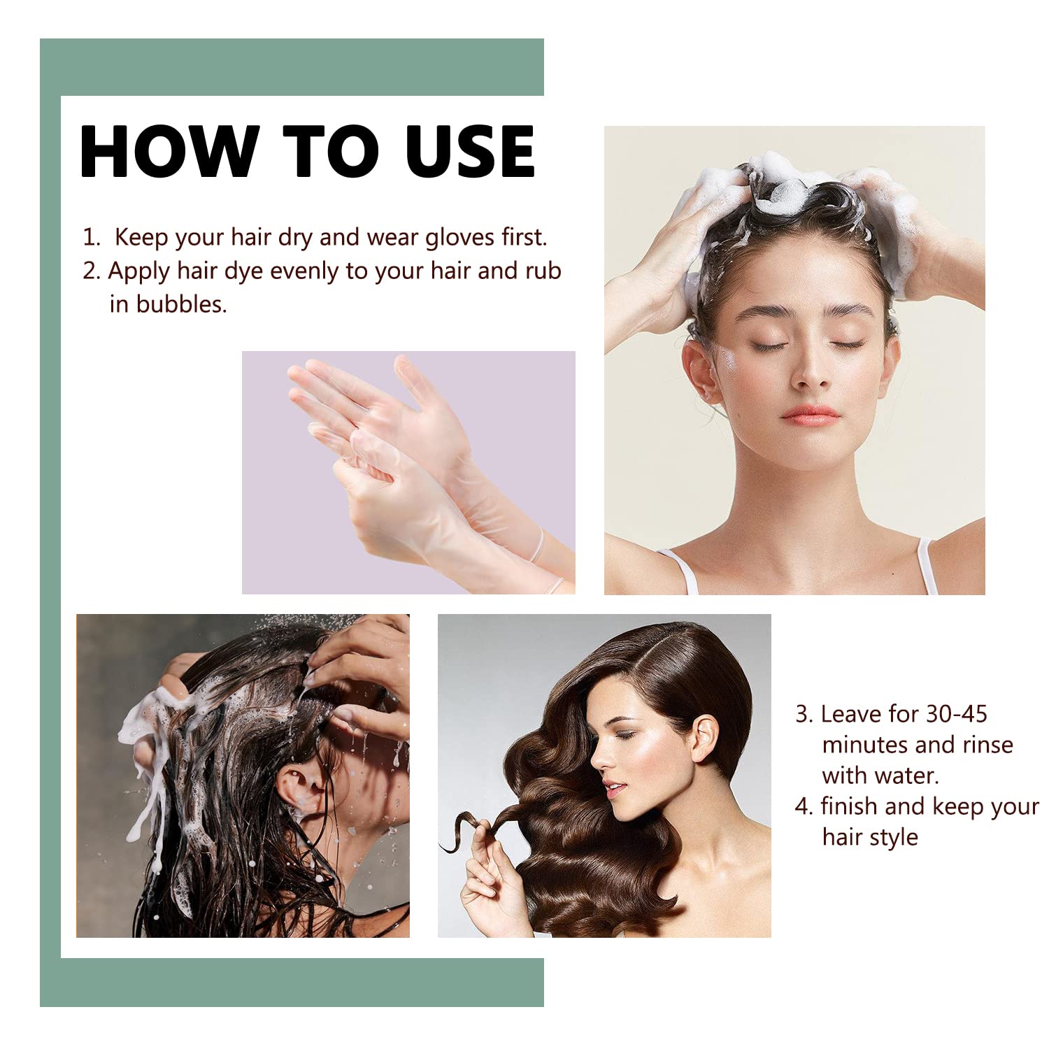 White Smoke 10 PCS Dexe Black Hair Shampoo Instant Hair Dye for Men Women Black Color - Simple to Use - Hair Dye Permanent - Last 30 days - Natural Ingredients, Hair Dye Shampoo Great Choice for Woman&Man