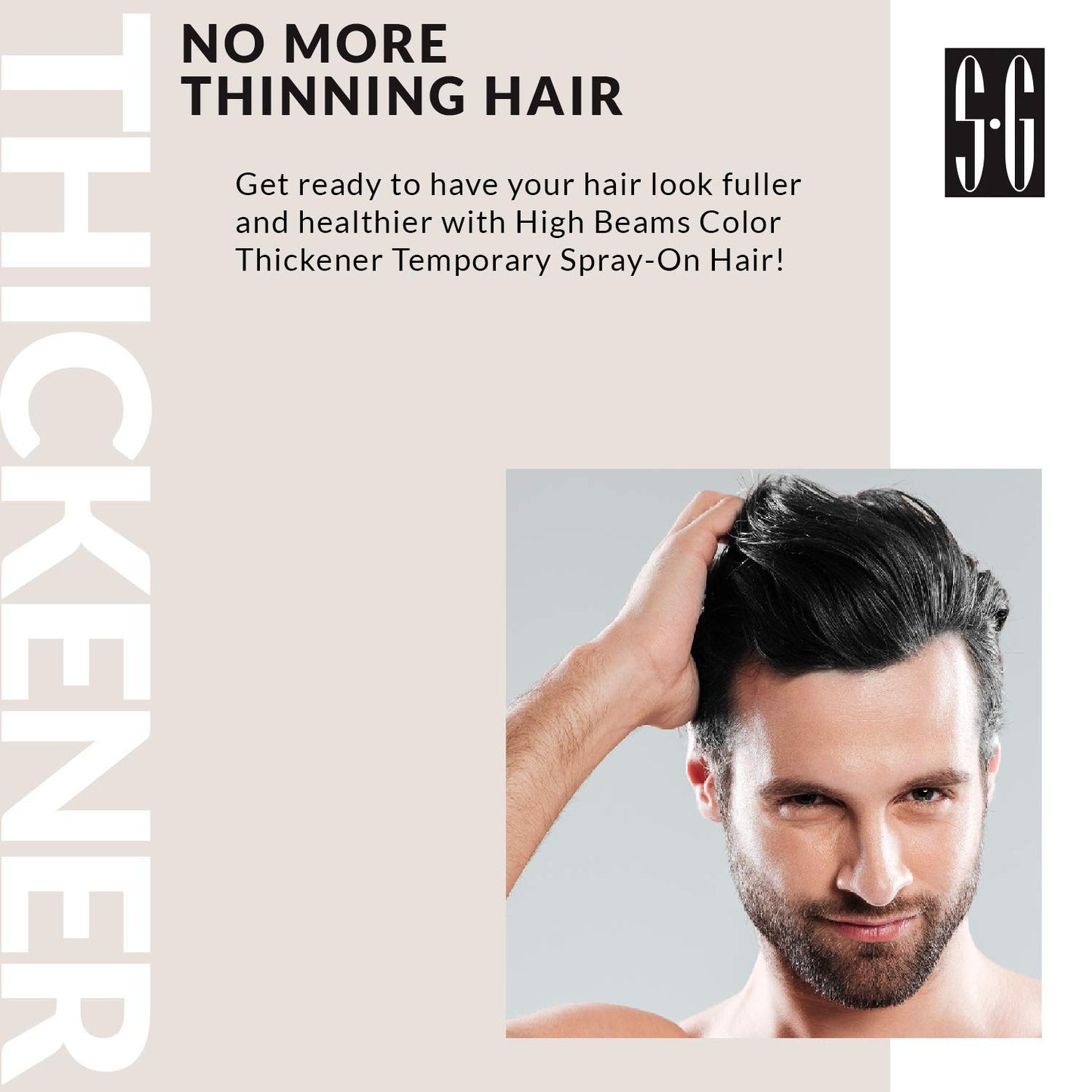Light Gray Salon Grafix High Beams Color Thickener Temporary Spray - Jet Black for Unisex - 2.7 oz Hair Color