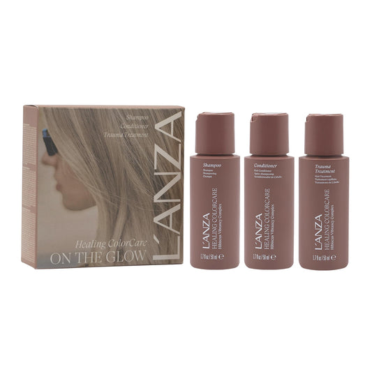 Dim Gray L'ANZA Healing Colorcare Mini Hair Care Kit, Color-Safe Shampoo, Conditioner & Trauma Treatment Leave-In for Dry, Damaged or Treated Hair, Anti-Fade Formula Moisturizes, Adds Vibrance & Shine
