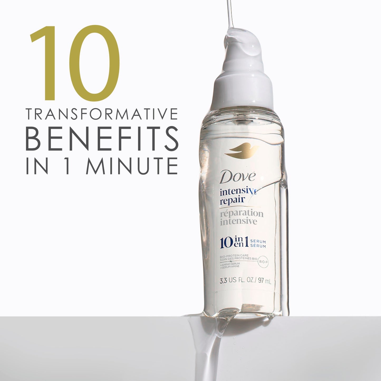 White Smoke Dove Intensive Repair Amino Serum for Damaged Hair with Bio-Protein Care Technology 3.3 oz