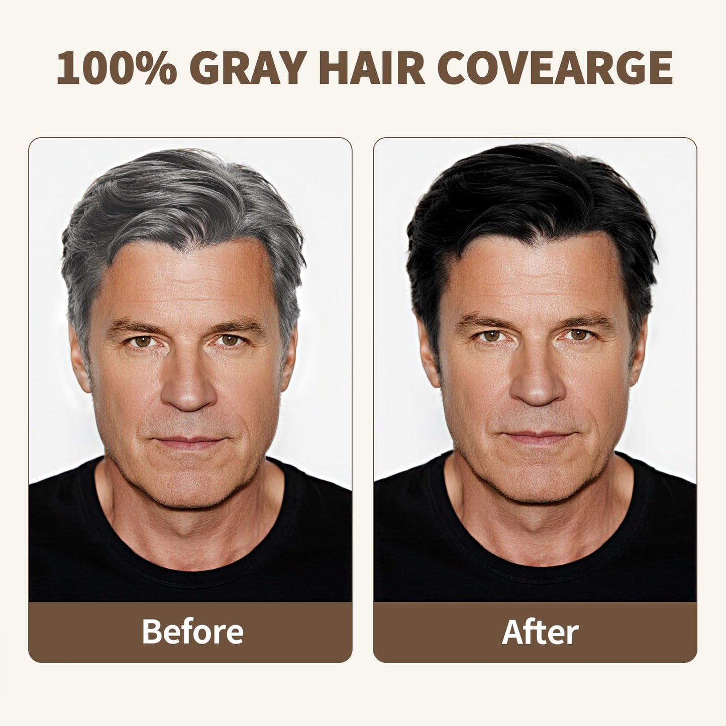 White Smoke Farndu Jet Black Hair Dye Shampoo Ammonia-free & PPD-free, Gray Hair Coverage Natural Herbal 3 in 1 Hair Color Shampoo for Women Men