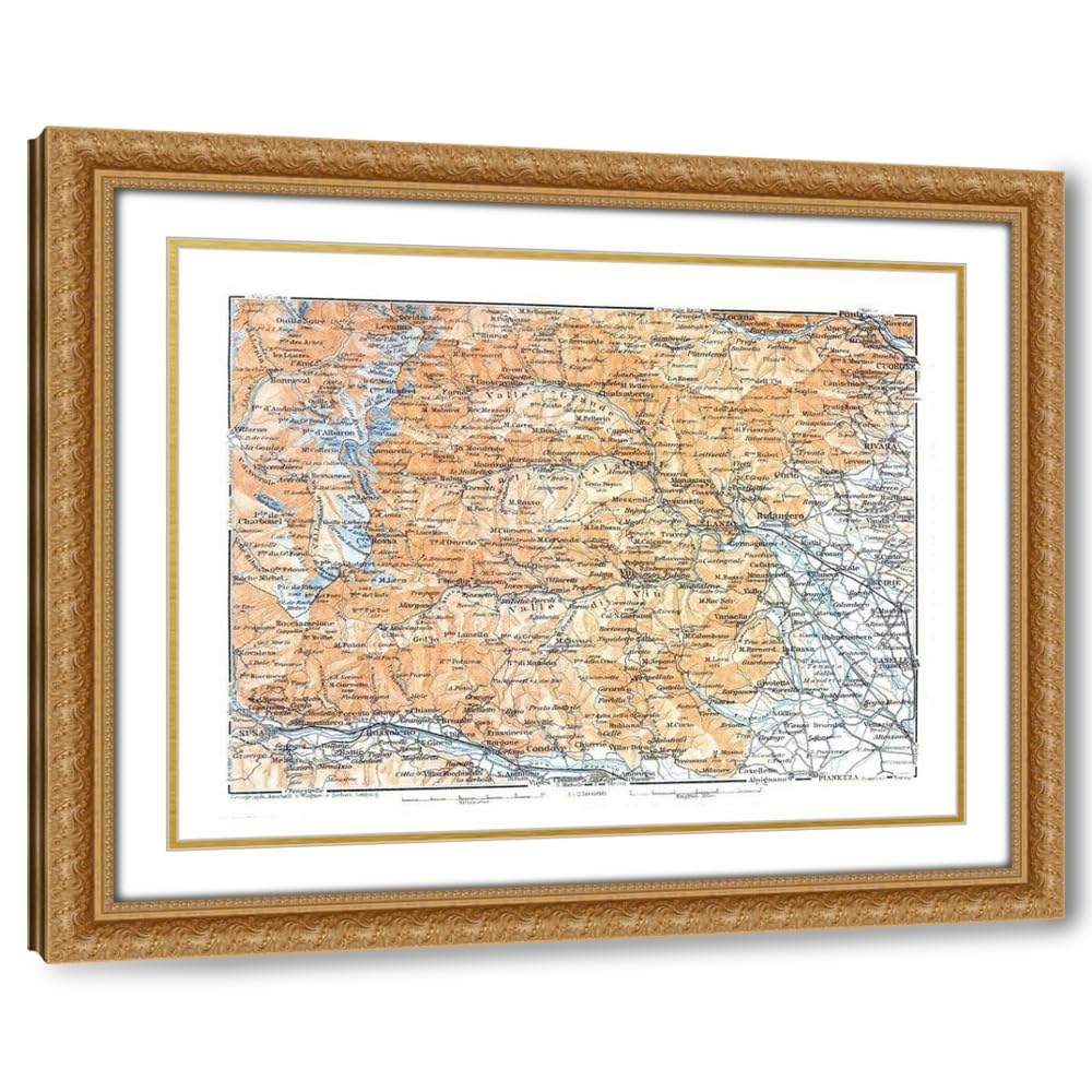 White Smoke ArtDirect Europe Lanza Region France Italy - Bertarelli 1914 Custom Framed Art Print Giclee Print or Canvas Options with Various Sizes and Customization by Bertarelli