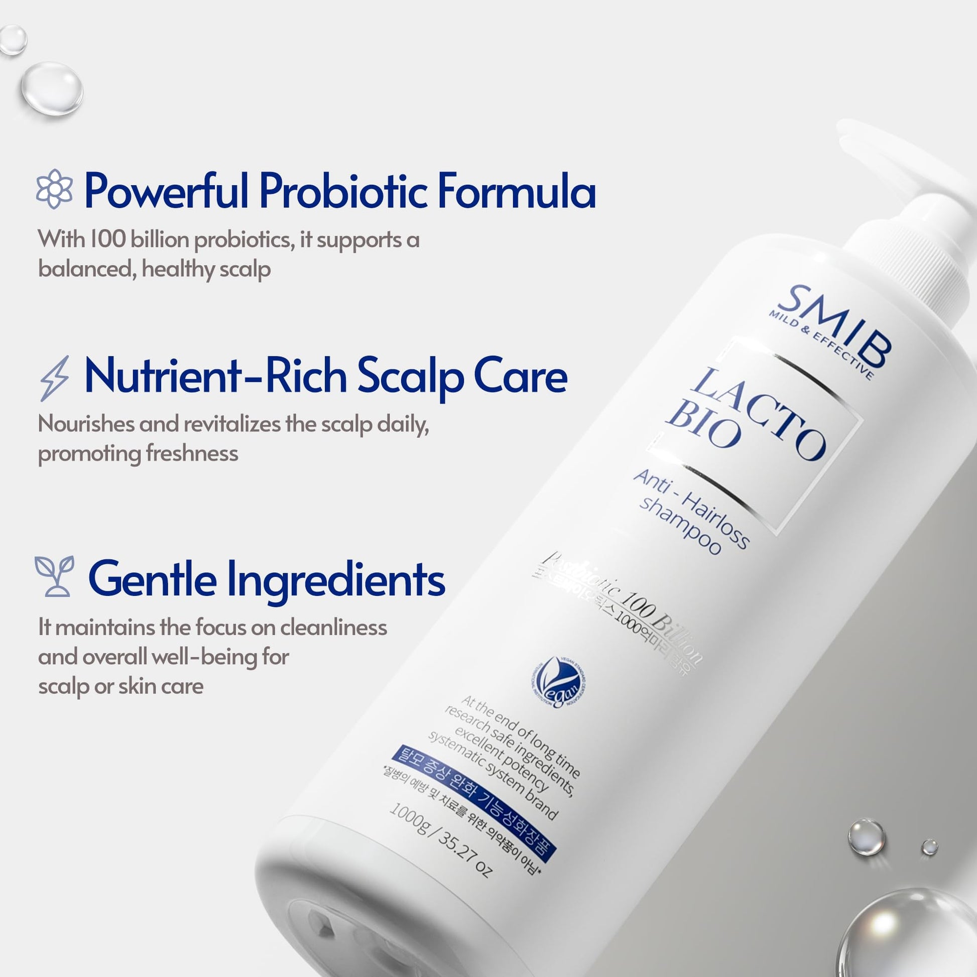 Lavender SMIB Lactobio Shampoo – With 100 Billion Postbiotics – For Fuller-Looking Hair and Scalp Care – Korean-Inspired Formula (35.27 oz)