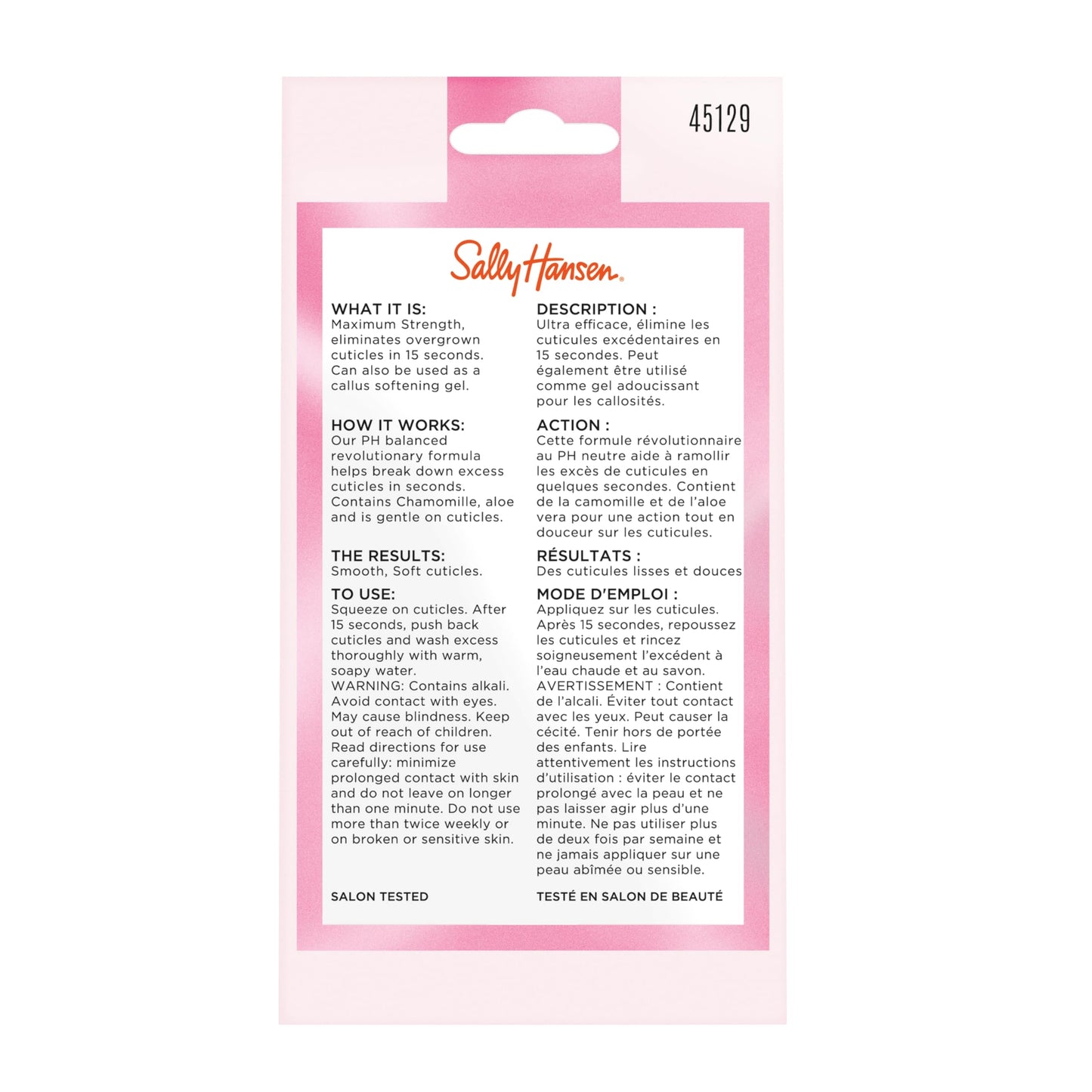 White Smoke Sally Hansen Instant Cuticle Remover™, Nail Treatment, Fast Drying, Contains Aloe and Chamomile