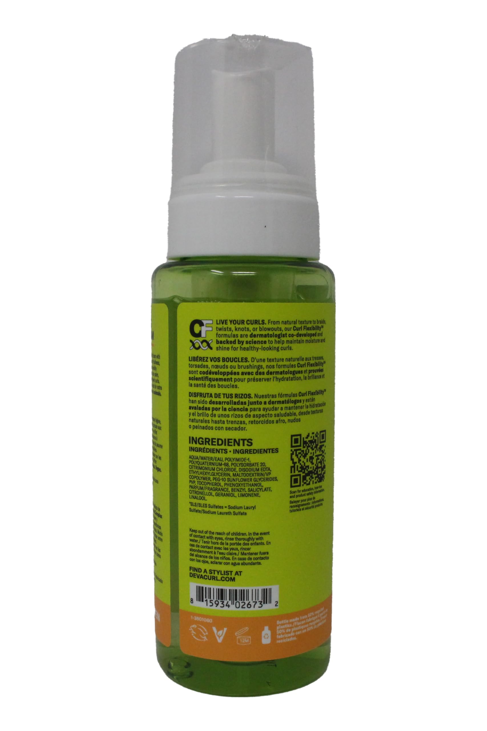 Dark Gray DevaCurl Frizz-Fighting Volumizing Foam Lightweight Body Booster | Adds Volume and Fullness | Up To 48 Hours Humidty Resistance | All Waves, Curls, and Coils