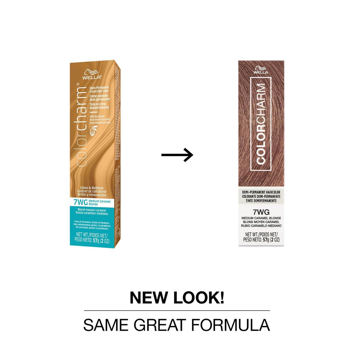 White Smoke COLORCHARM Demi Permanent Hair Color 7WG Medium Caramel Blonde Gloss, Refresh & Tone 2 Fl Oz
