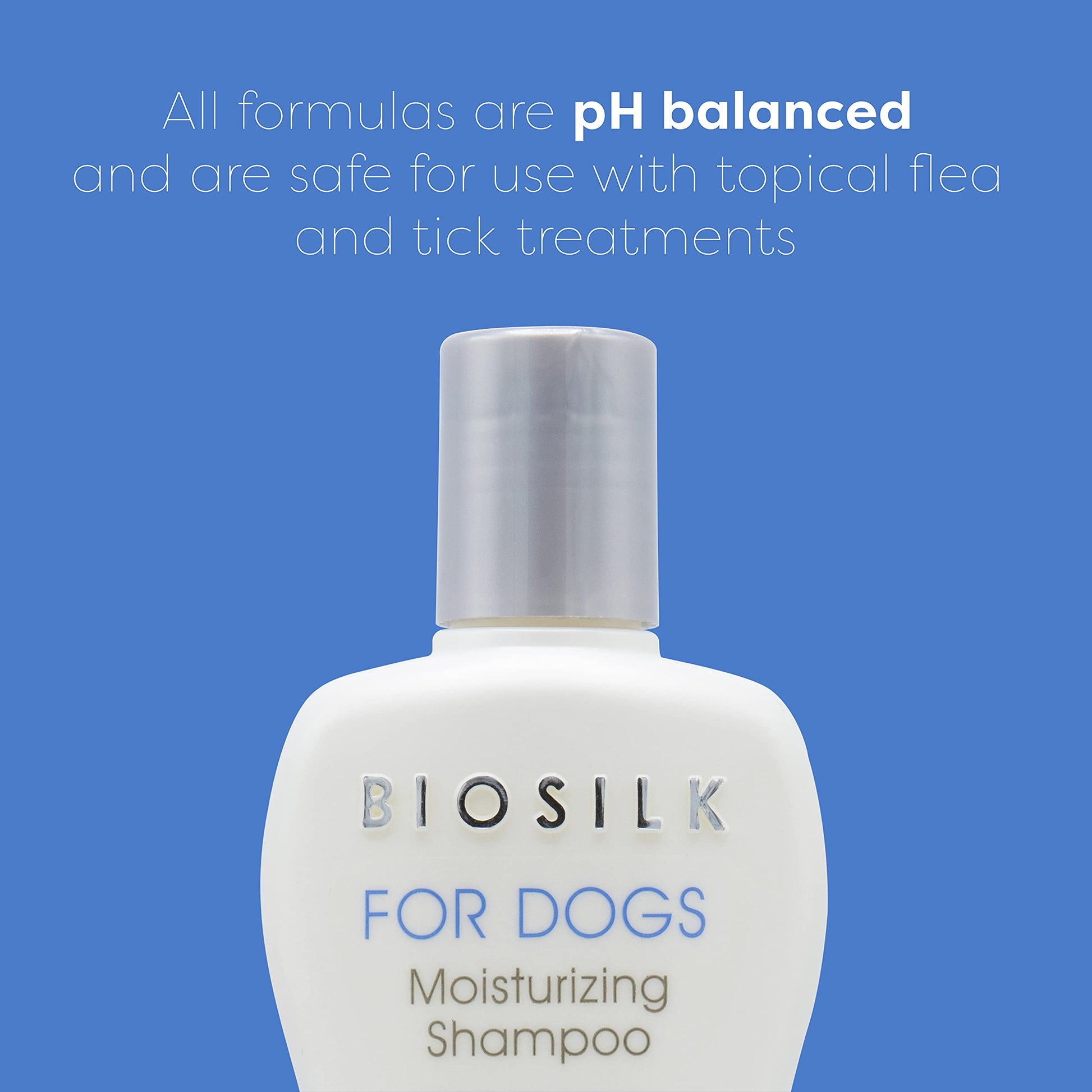Steel Blue BioSilk for Dogs Silk Therapy Moisture Shampoo with Silk Proteins and Vitamins, Restores Shine and Softness, Sulfate Free, Paraben Free, pH Balanced, Made in USA, 12 Fl Oz