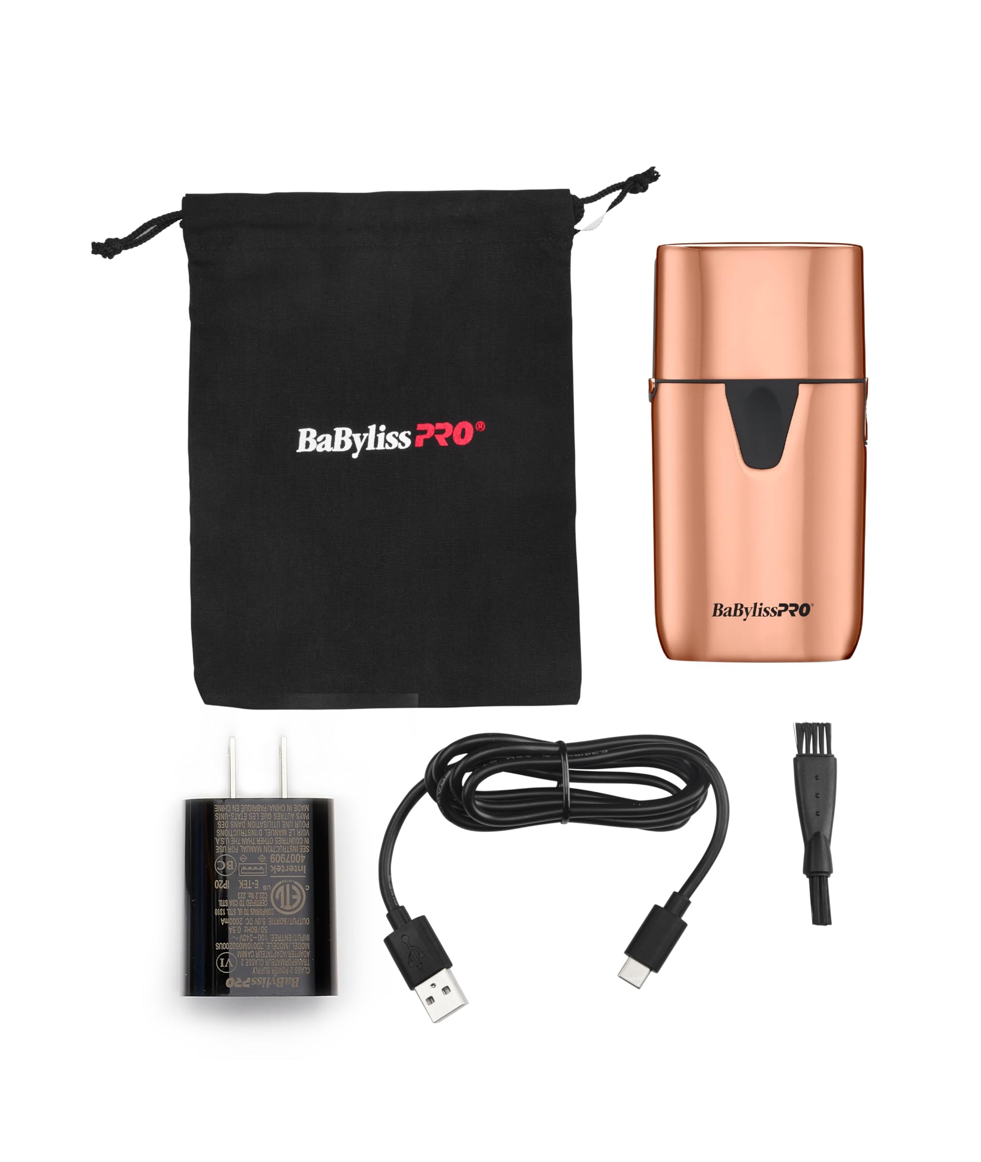 White Smoke BaBylissPRO UVFOIL Single Foil UV-Disinfecting Metal Shaver - Rosegold
