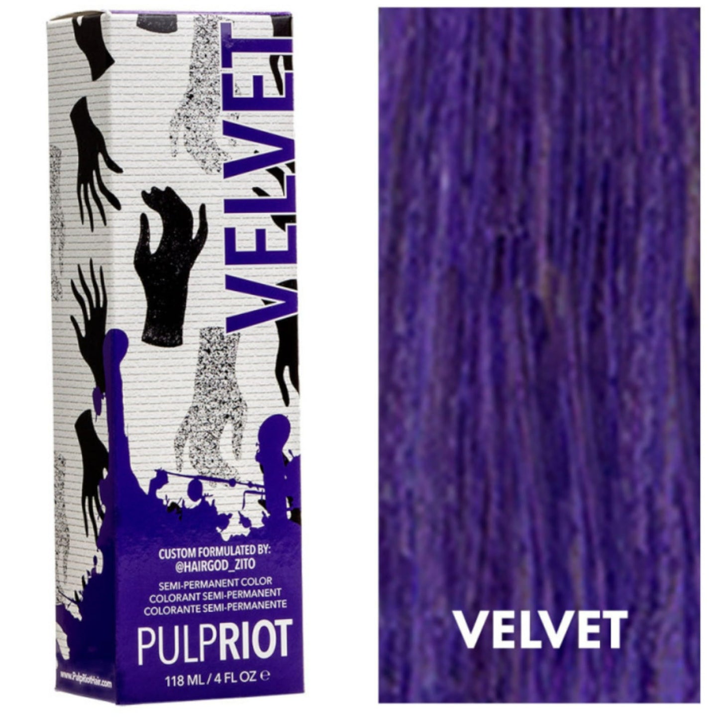Tinte semipermanente para el cabello Pulp Riot de 4 oz - Terciopelo