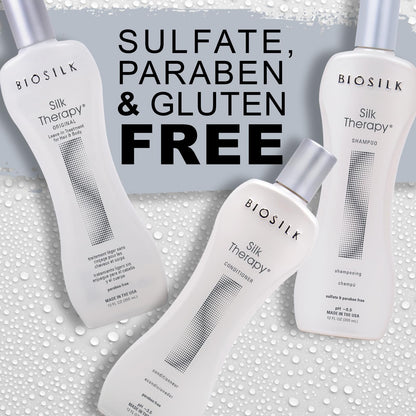 Light Gray BioSilk 3-Piece Silk Therapy Kit, Shampoo, Conditioner & Serum for Healthy, Shiny, Manageable Hair, Sulfate-Free, Paraben-Free, Cruelty-Free, 12 Oz Haircare Set