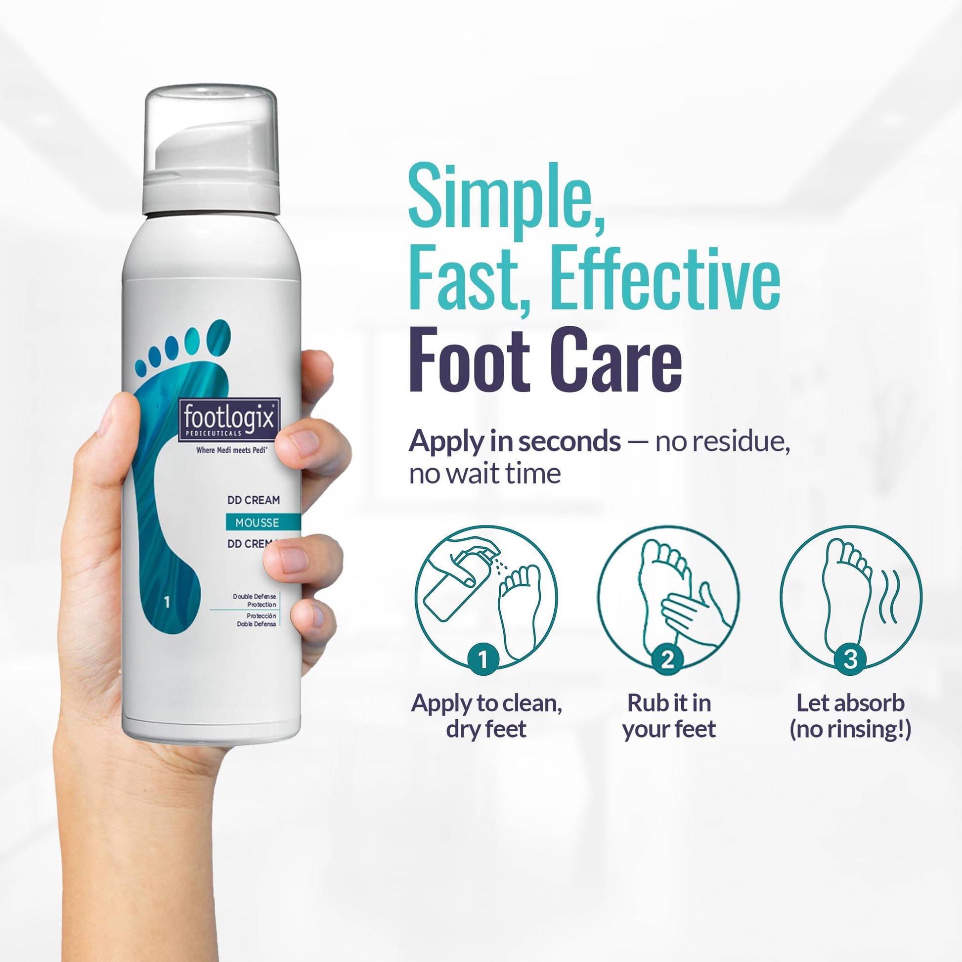 White Smoke FOOTLOGIX DD Cream Mousse, White, 4.23 Ounce