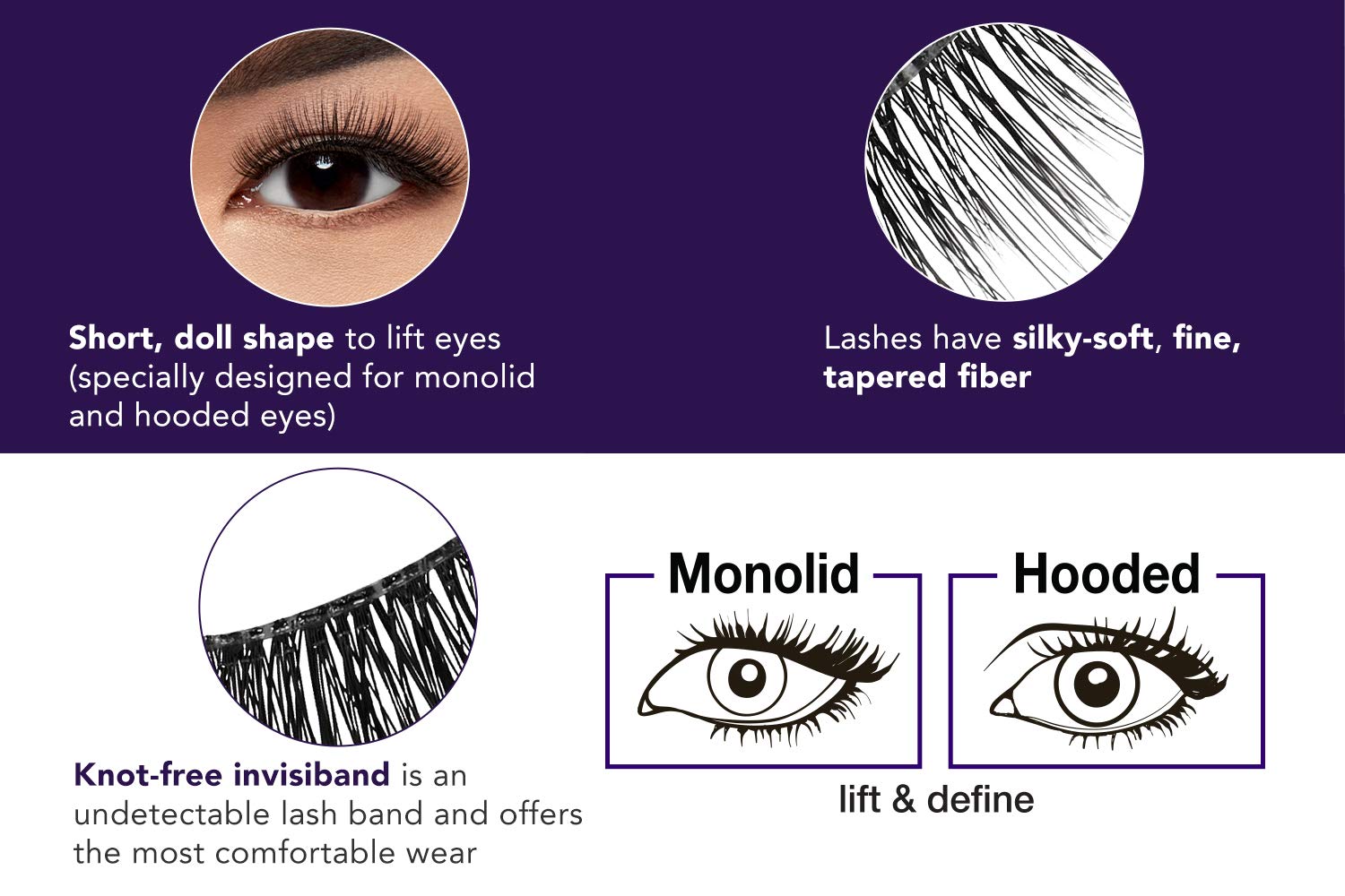 White Smoke Ardell Lash Extension FX L Curl Lashes – Lift & Define Eyelashes, Natural for Hooded Eyes, Reusable Eye Lash, 4 Pack