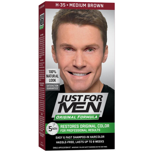 Black Just For Men Original Formula Men's Hair Color, Medium Brown, 4 Fl Oz (Pack of 1)