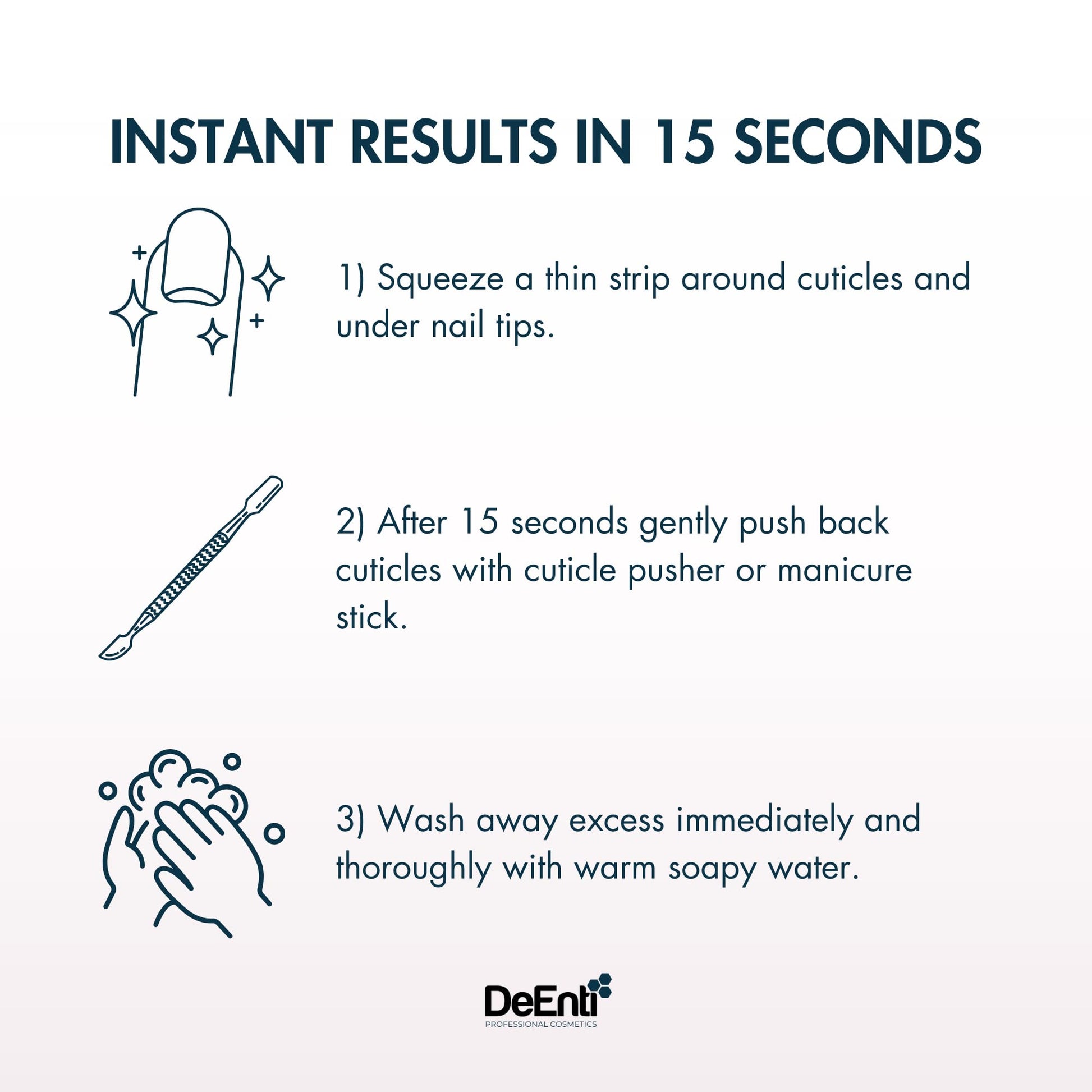 White Smoke DeEnti Instant Cuticle Remover Gel, Professional Cuticle Softener with Instant 15-Second Removal, 8oz Bottle for Hand, Foot & Nail Care, Salon Quality Manicure & Pedicure Supplies
