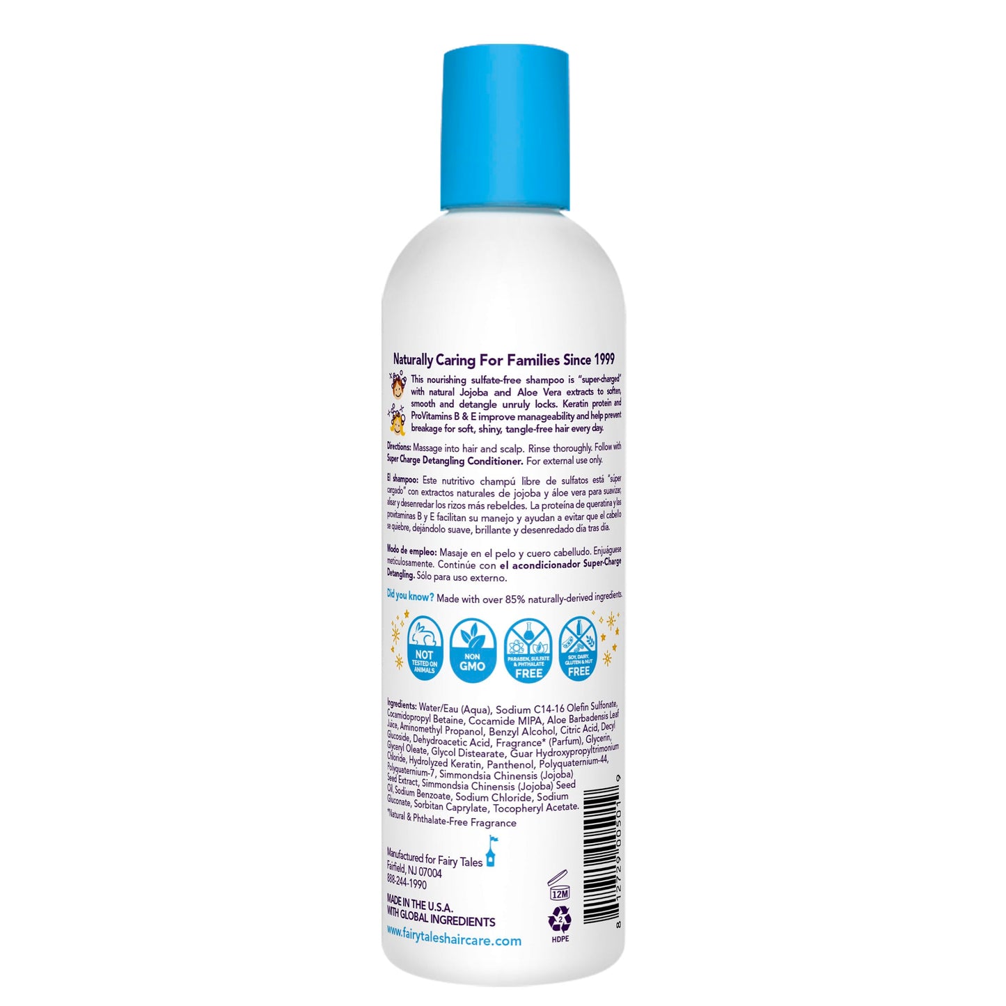 White Smoke Fairy Tales Tangle Tamer Detangling Shampoo for Kids - Ultra Moisturizing and Anti Frizz Protection - Paraben Free, Sulfate Free - 12 Oz