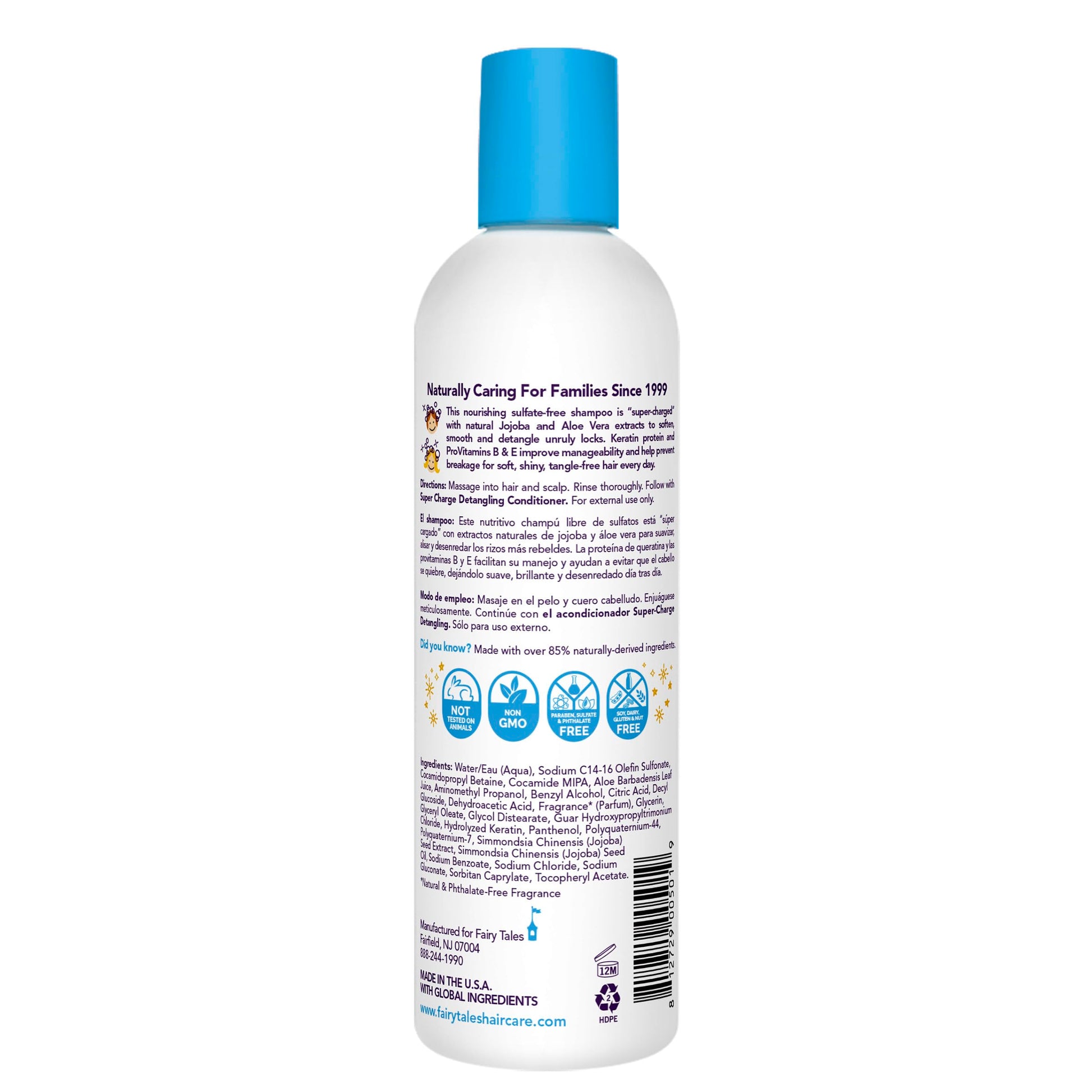 White Smoke Fairy Tales Tangle Tamer Detangling Shampoo for Kids - Ultra Moisturizing and Anti Frizz Protection - Paraben Free, Sulfate Free - 12 Oz