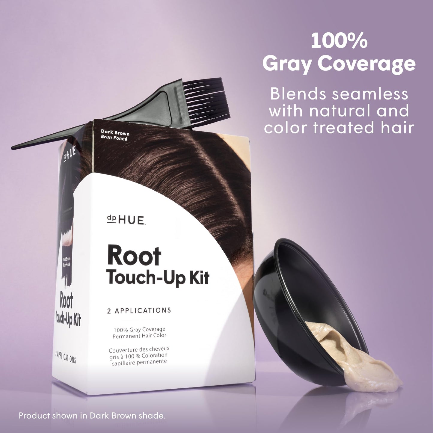Light Slate Gray dpHUE Root Touch-Up Kit, Medium Brown - Permanent Hair Color for Gray Coverage - Includes Two Applications - Paraben, SLS & SLES Sulfate Free - Leaping Bunny Certified