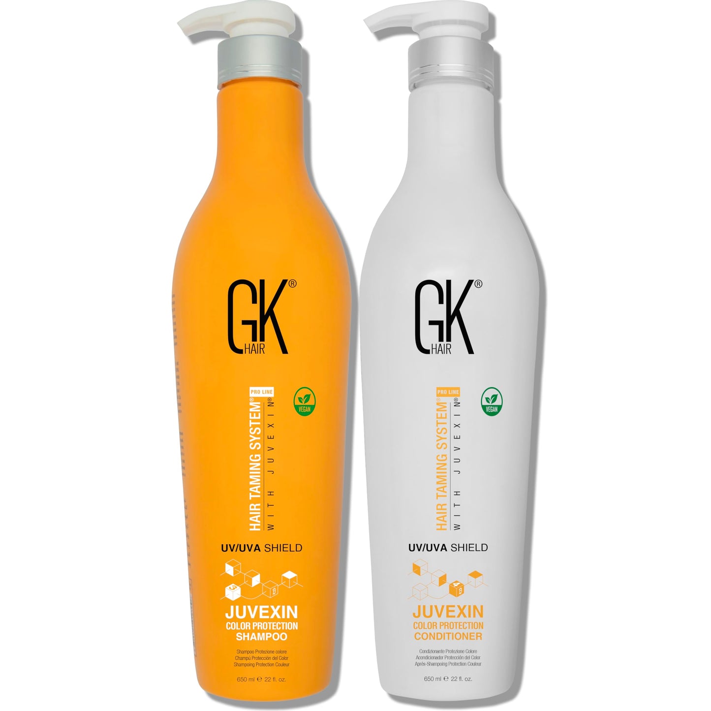 White Smoke GK HAIR Color Protection Shield Shampoo and Conditioner – Blocks UV/UVA Rays – Color Treated Hair from Fading – Deep Hydration, Frizz Control, Restores Softness and Hydration