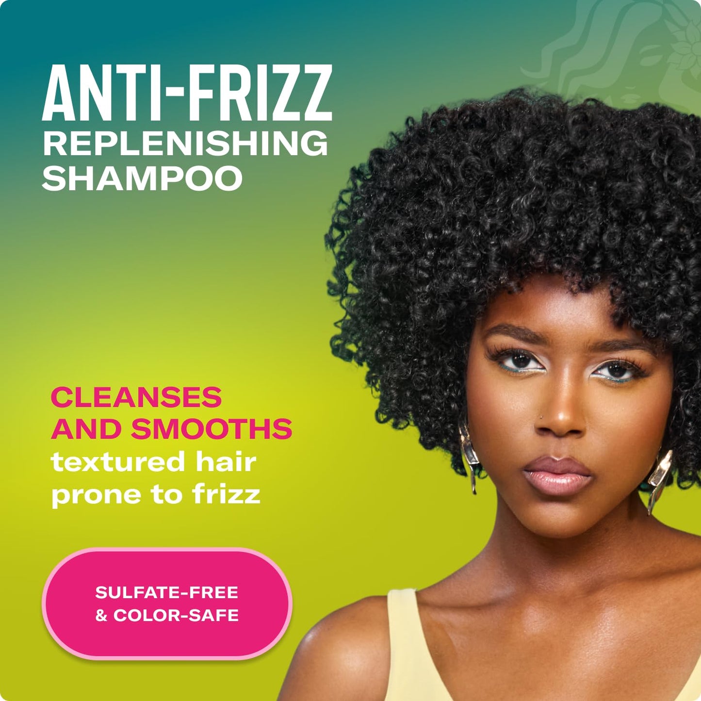 Black Mielle Organics Avocado & Tamanu Anti-Frizz Shampoo - Sulfate Free Smoothing Shampoo for Textured Curly & Straight Styles, Humidity Resistant Hair Care & Moisture Replenishing Scalp Cleanser, 12oz