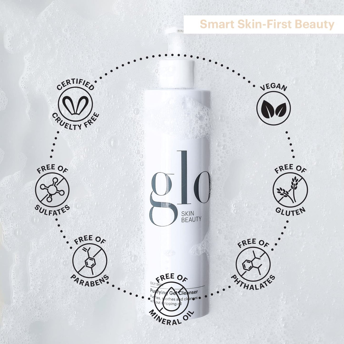 Lavender Glo Skin Beauty Purifying Gel Cleanser 6.7 Fl Oz – Salicylic Acid Face Wash with Niacinamide, Gel Face Cleanser for Oil & Combination Skin, Exfoliating Facial Cleanser to Clear Pores & Balance Oil