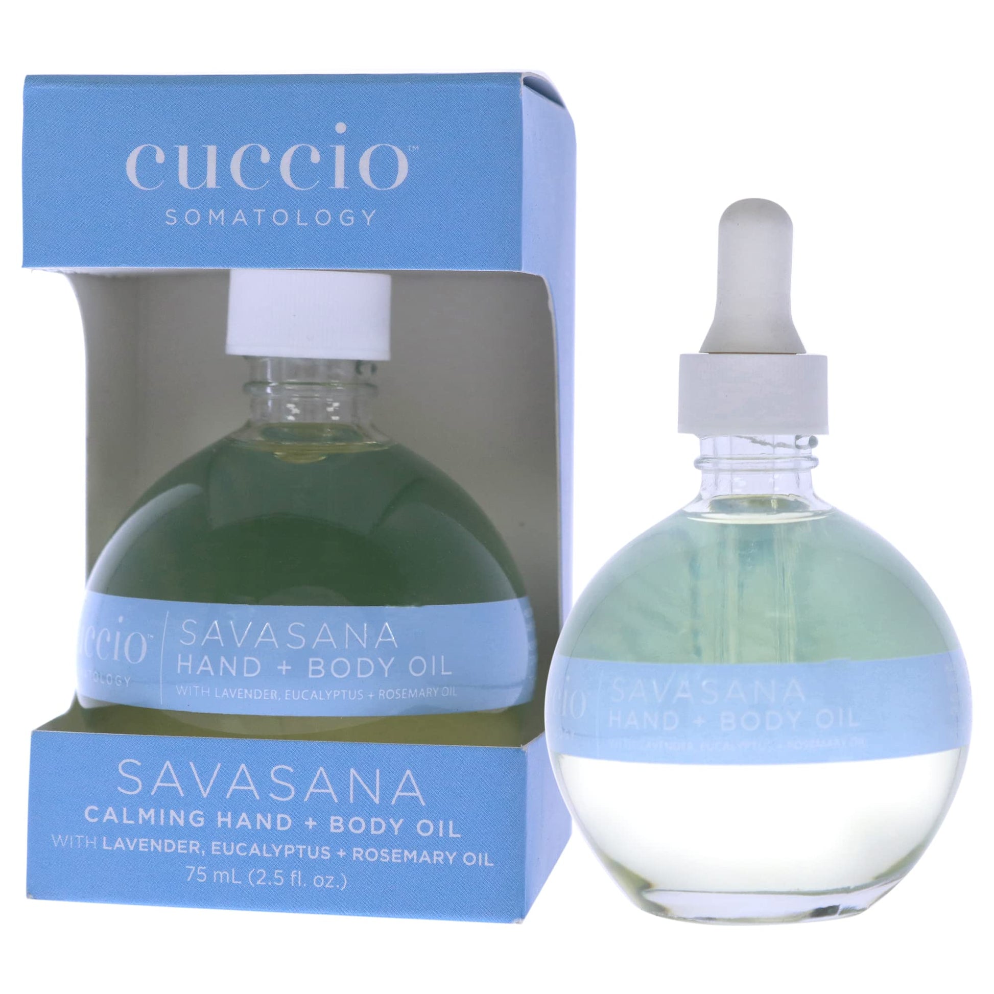 White Smoke cuccio SOMATOLOGY Savasana Calming Hand and Body Oil - Intensely Moisturizing And Hydrating Blend - Made With Lavender, Eucalyptus, And Rosemary Oils - Soothe Your Mind And Nourish Your Body - 2.5 Oz