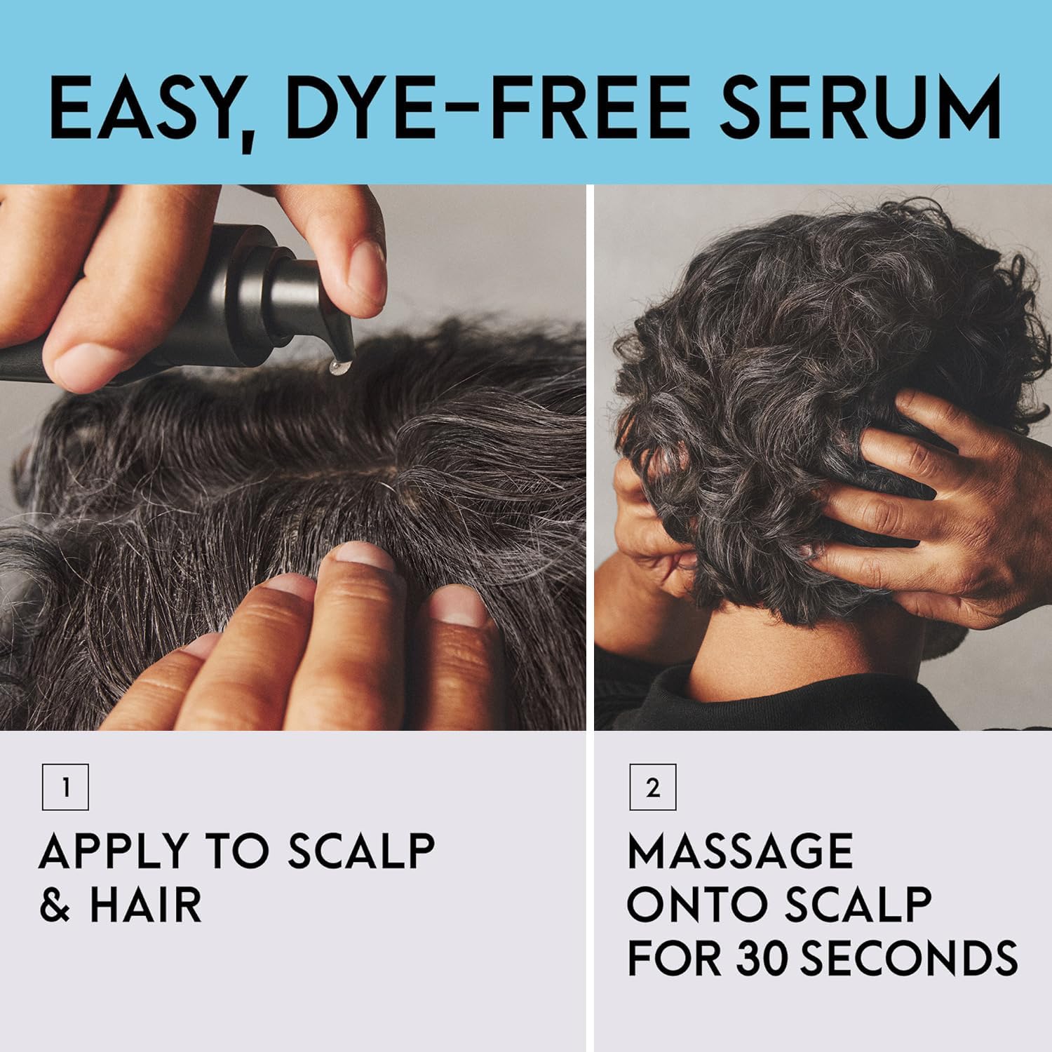 Lavender Just for Men Gray Reverse Daily Hair Serum, Gradually Reduces Gray Hair, Easy Dye-Free Serum, 6.7oz