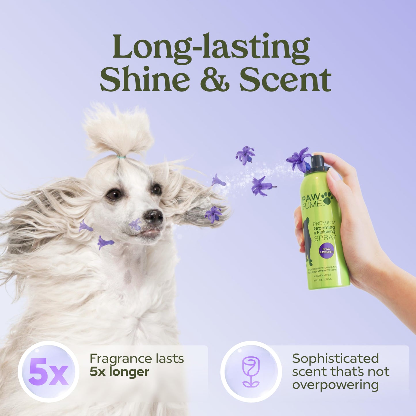 Lavender PAWFUME Dog Detangler Grooming Spray, Royal Lavender, 1-Pack – Keeps Pups Fresh All Day – Hypoallergenic, Alcohol-Free, Detangling & Moisturizing – Salon-Quality Dog Necessities for Coat & Fur Care
