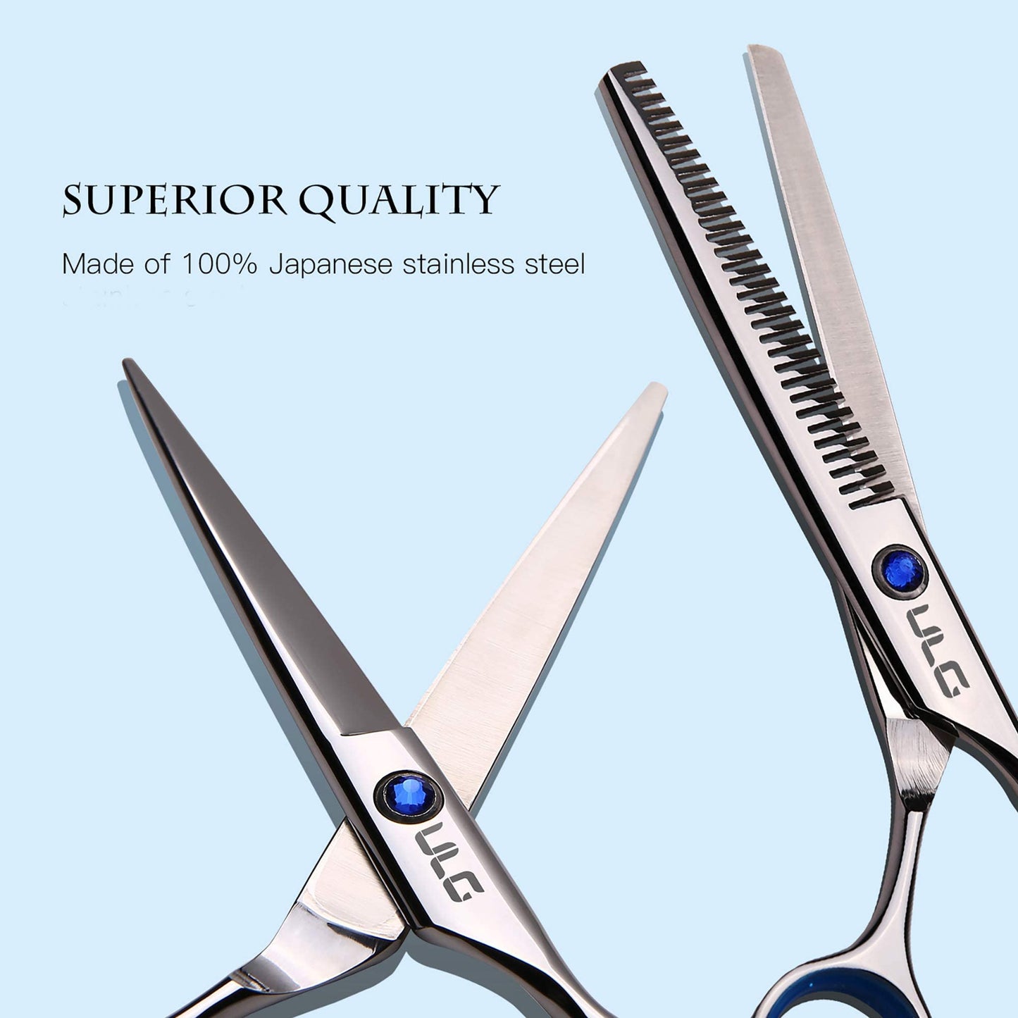 Lavender Hair Cutting Scissors Thinning Shears Kit ULG Professional Barber Hairdressing Texturizing Salon Razor Edge Scissor Japanese Stainless Steel 6.5 inch