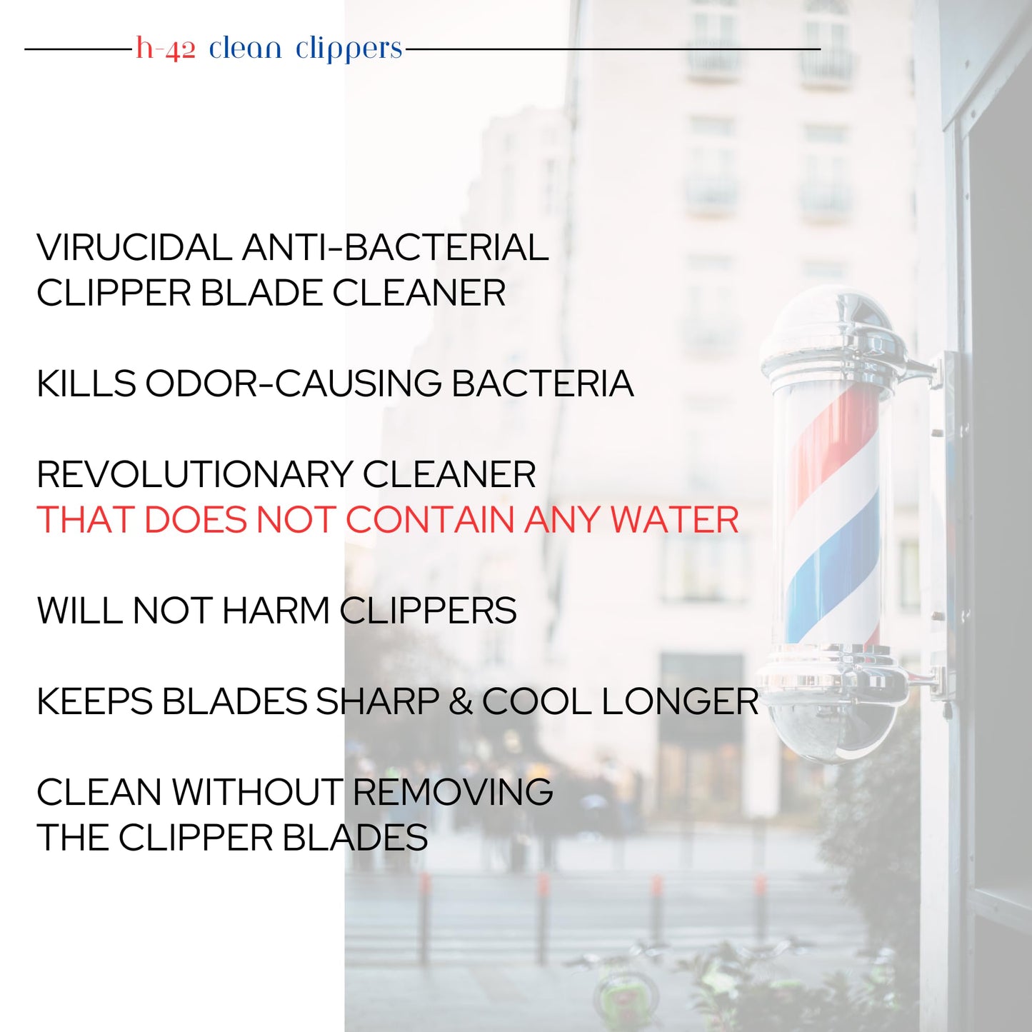 White Smoke Skin Revolution H-42 Clipper Blade Cleaner – Waterless Clipper Cleaner for Barbers, Anti-Rust Formula for Clippers and Trimmers, Cleans and Cools Blades, 16oz Spray Bottle (Pack of 1)