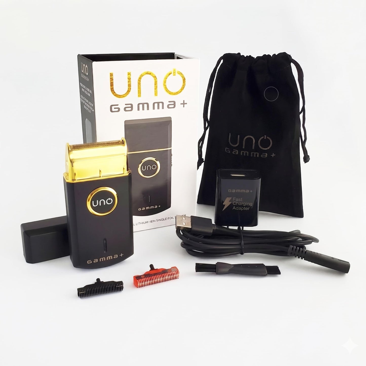 White Smoke GAMMA+ Uno Mini-Sized Travel Cordless Mens Single Foil Shaver, Micro-USB Rechargeable for Shorter Facial Stubble, Black