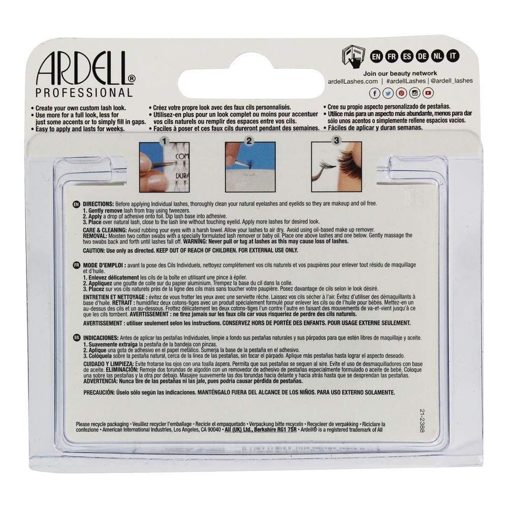 Light Gray Ardell Double Individuals Knot Free Double Flares Black Med (3 Pack)