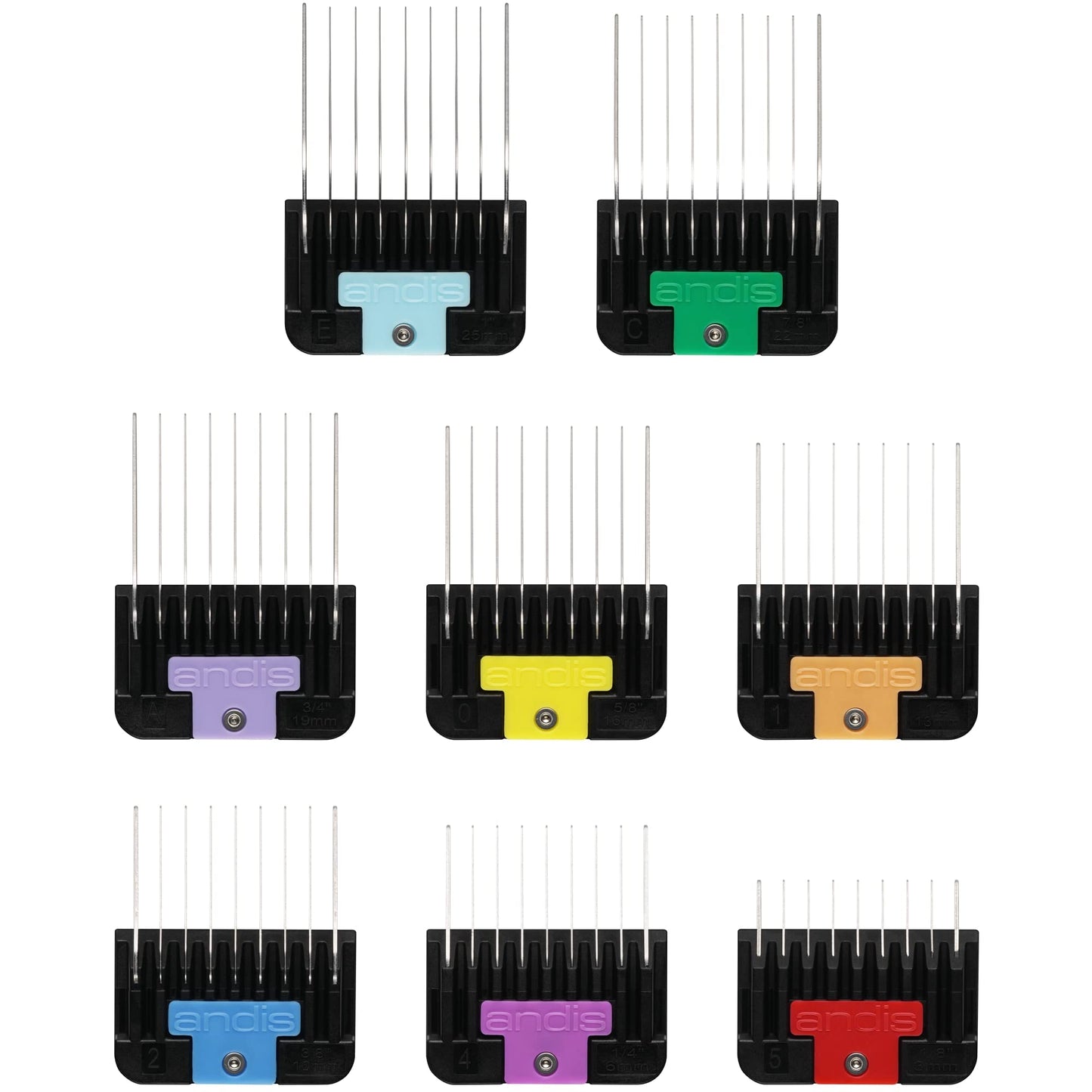 White Smoke Andis - set of combs lifted stainless steel parts 8