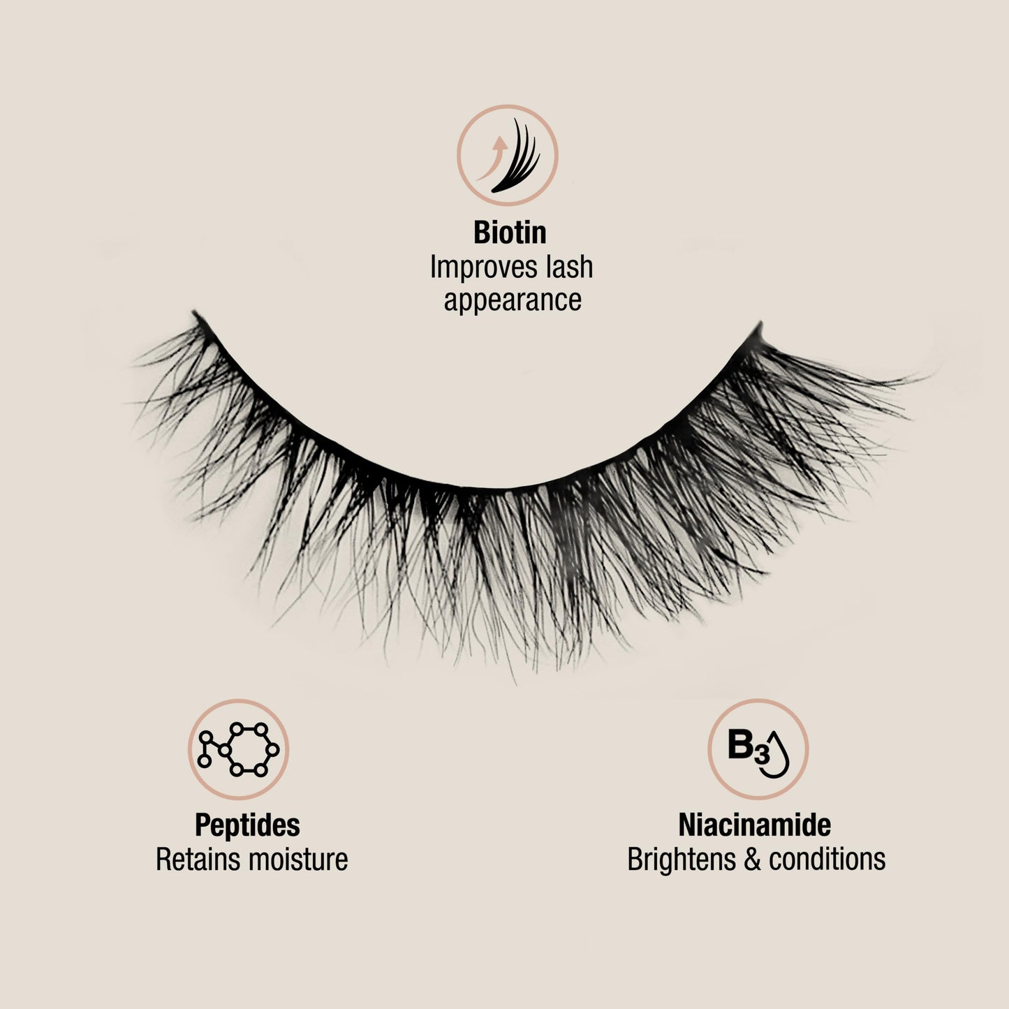 Light Gray Ardell Nourish Lashes 750 – Subtle Cat Eye False Eyelashes with Peptides & Biotin Infused Band, Lash Glue Included, Natural Strip Lashes for Sensitive Eyes