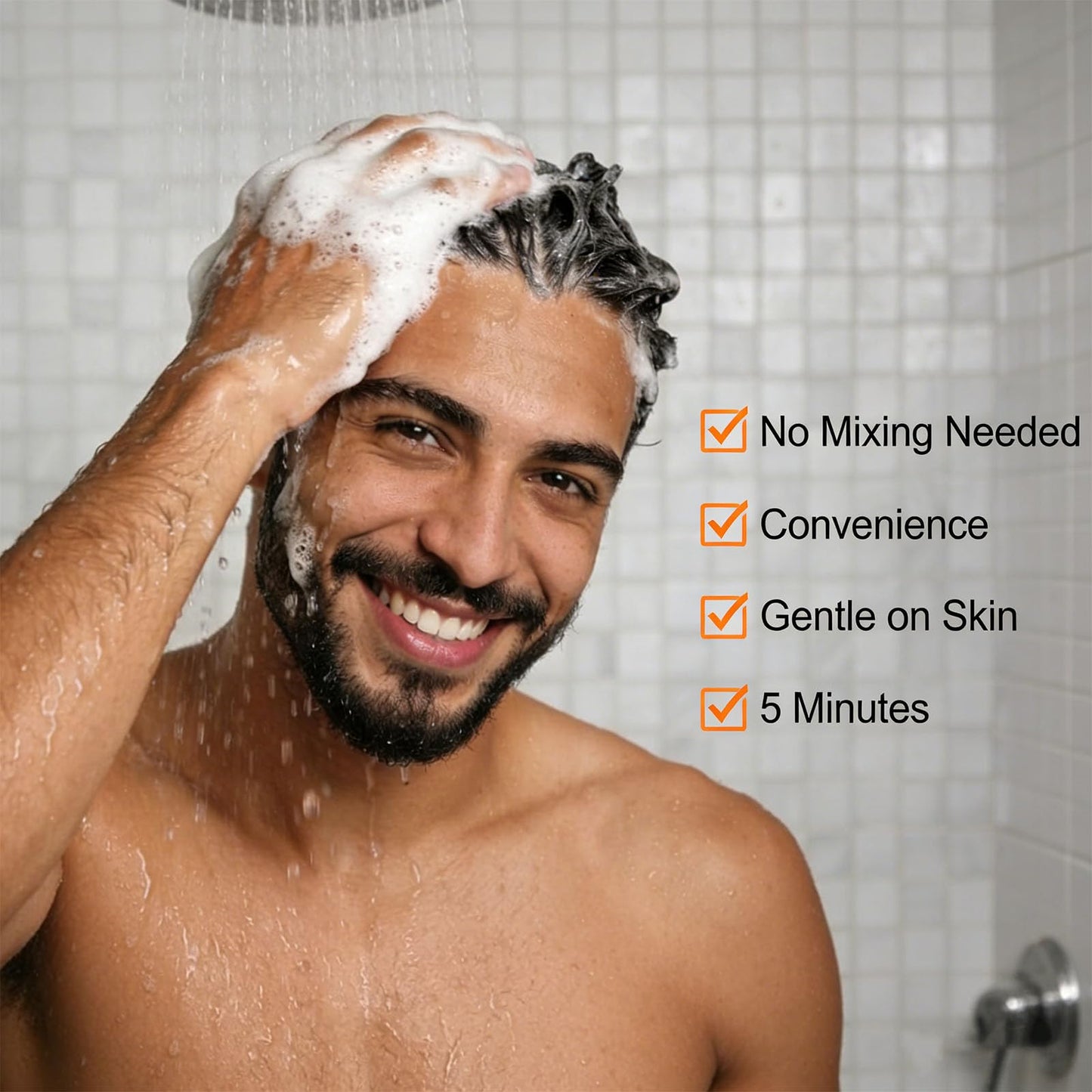 Gray COSYAGE Black Beard Dye Shampoo for Men 5 Minute Gray Coverage with Argan & Coconut Oil, No-Mess Formula, Lasts 5 Weeks, 200ML (Beard & Mustache)
