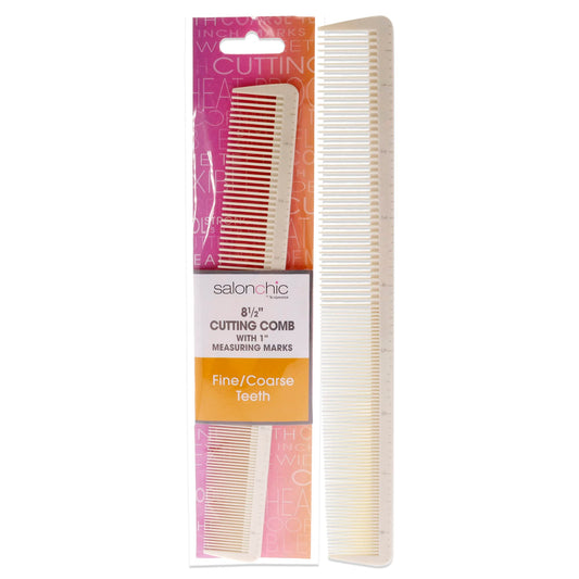 Antique White SalonChic Cutting Comb W-1 Measuring Marks High Heat Resistant 8.5 - Fine-Coarse Teeth Comb Unisex 1 Pc