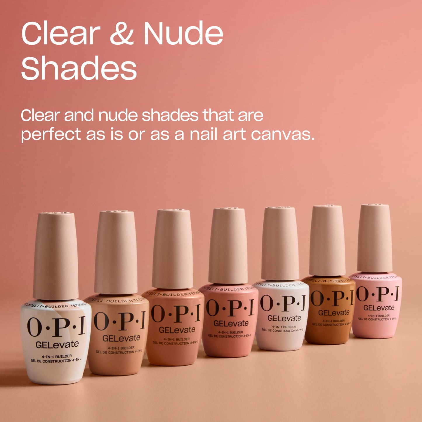 Tan OPI GELevate 4-in-1 Nail Builder Gel | OPI’m Flawless, Clear Color | UV Cure Gel Builder Nail Polish | Vegan | 15 ML