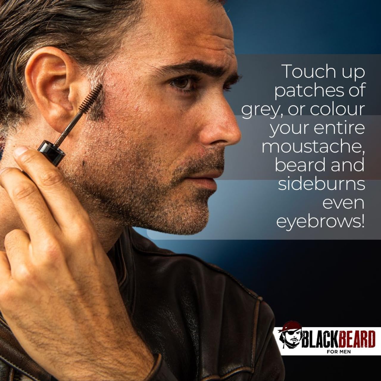 Black Blackbeard for Men Beard Color – 1-Day Beard, Mustache, Eyebrow, Sideburns Color – Temporary Facial Hair Tint - Hypoallergenic Beard Dye Alternative – Up to 45 applications – Dark Brown, 1 Pack