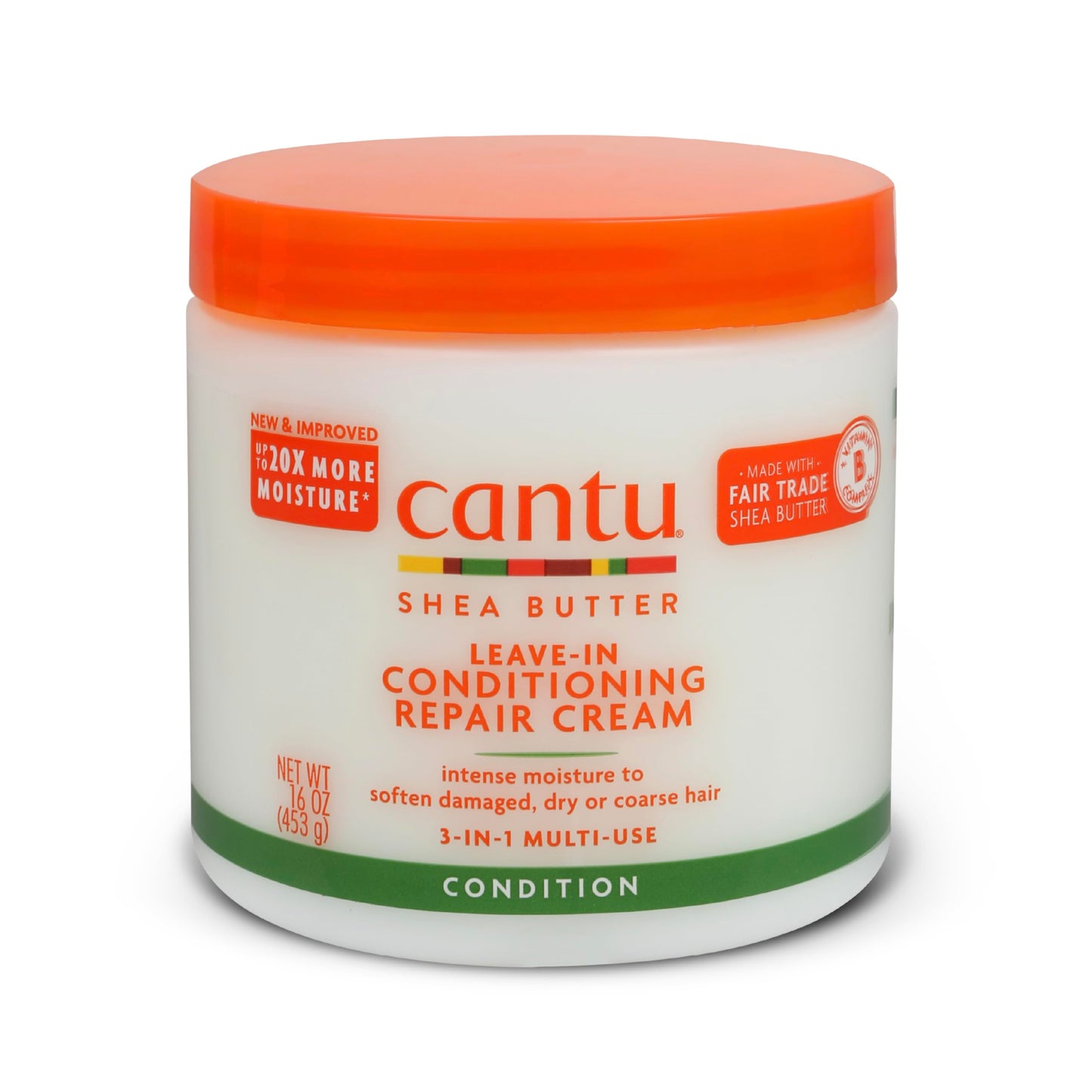 Light Gray Cantu Leave-In Conditioning Repair Cream with Shea Butter, 16 oz