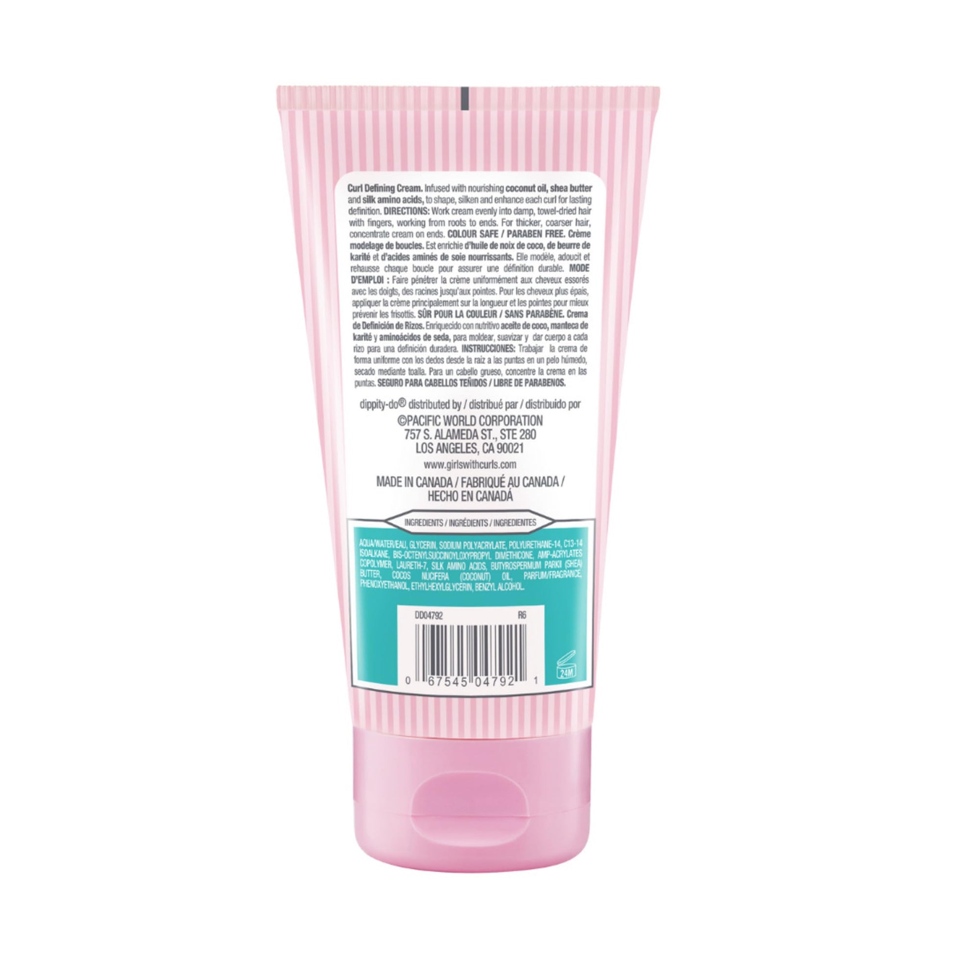 White Smoke Dippity Do Girls With Curls Leave-In Curl Defining Cream, Anti-Frizz Styling for Curly & Wavy Hair, Smoothing Cream For Frizzy Hair, Shea Butter, Coconut Oil, Frizz Control, Strengthening, 2 Pack