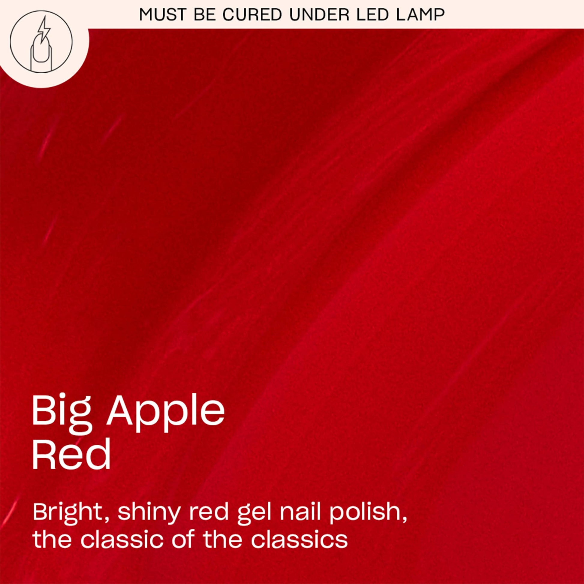 Dark Red OPI GelColor Big Apple Red | Opaque Bright Red Crème LED Cure Gel Nail Polish | Salon-Quality Shine, Long-Lasting Wear | Vegan & HEMA Free | 0.5 Fl Oz