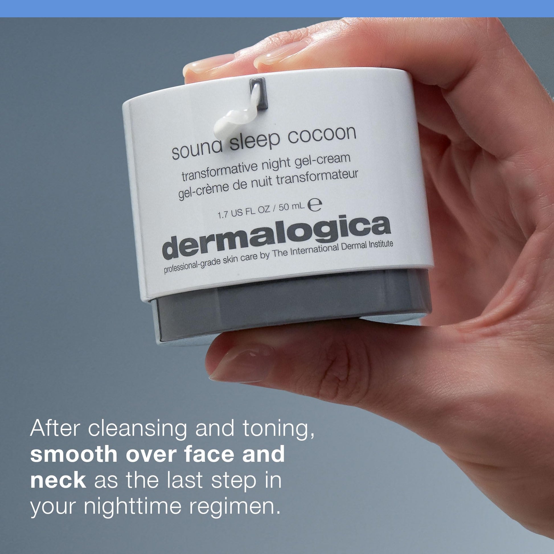Slate Gray Dermalogica Sound Sleep Cocoon Night Cream Gel for Face, Revitalizing Overnight Moisturizer with Essential Oils - Promotes Restful Sleep for Radiant, Healthier-Looking Skin, 1.7 Fl Oz