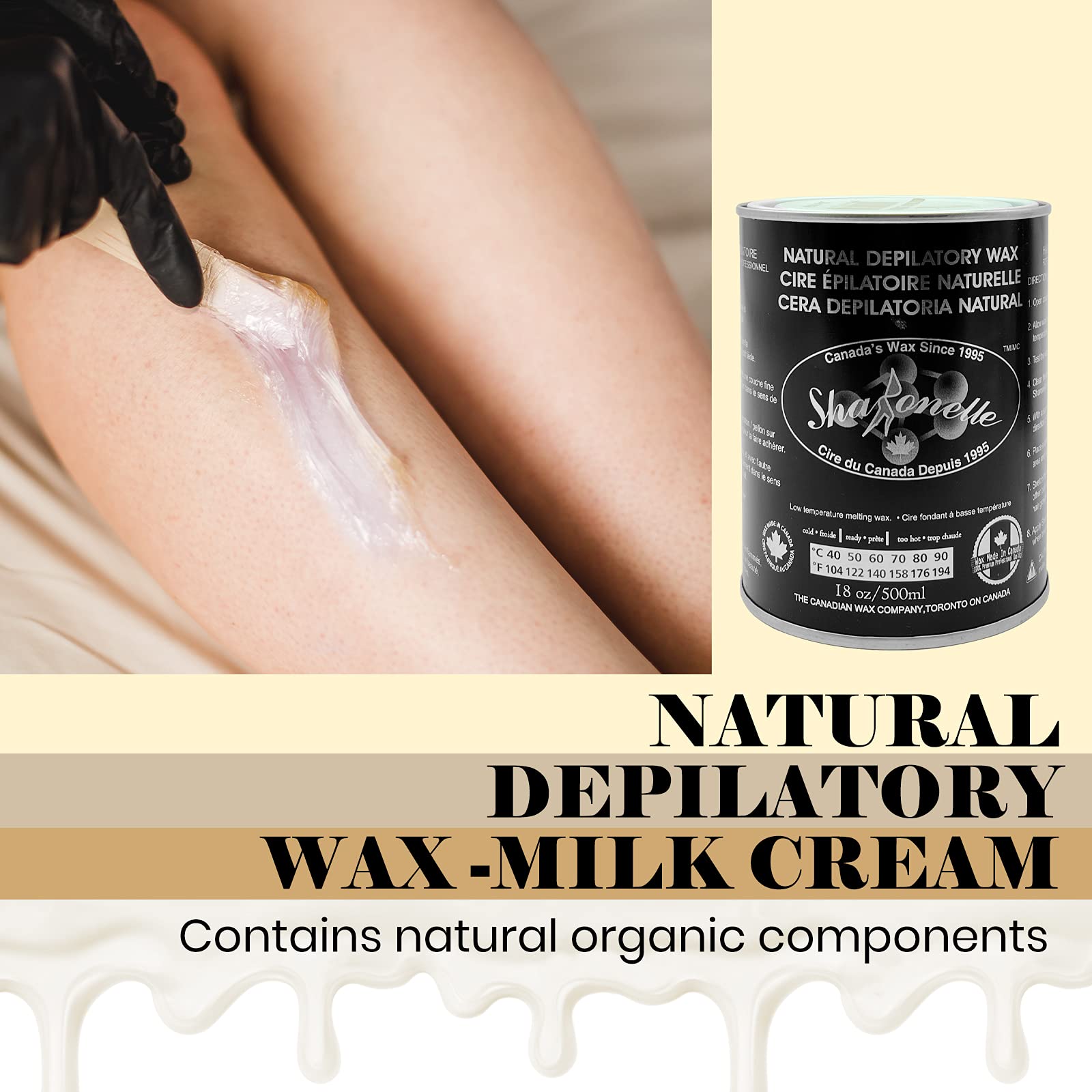 White Smoke 12PC Natural Soft Wax All Purpose Canned Wax for Sensitive Skin Canada-Made Melting Wax by Sharonelle (Milk Cream)