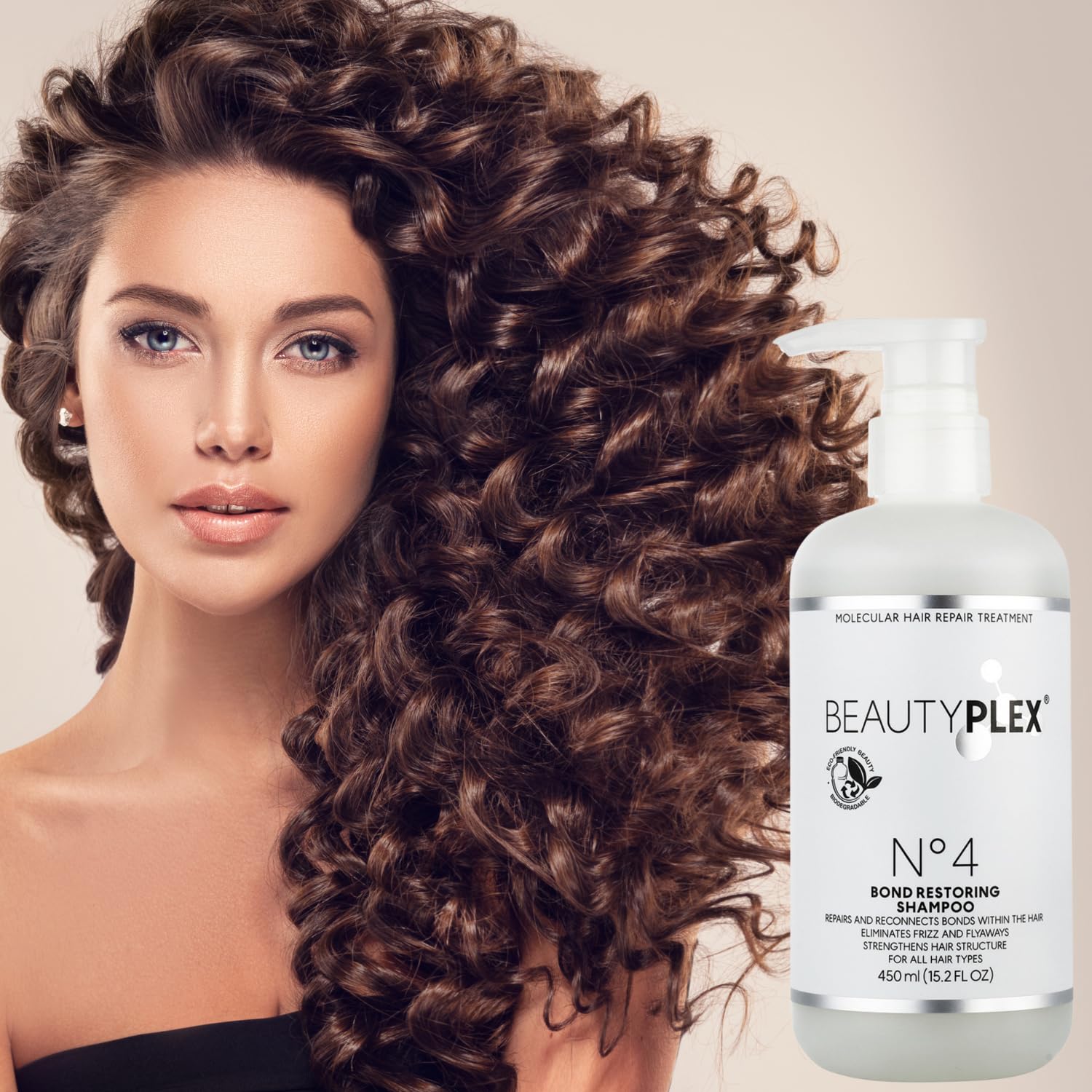 Light Gray BEAUTY PLEX No. 4 - Shampoo for Thinning Hair for Women | Bond Repair | Strengthens, Nourishes, Moisturizes & Repairs Hair Structure. 450ml. (15.2 oz)
