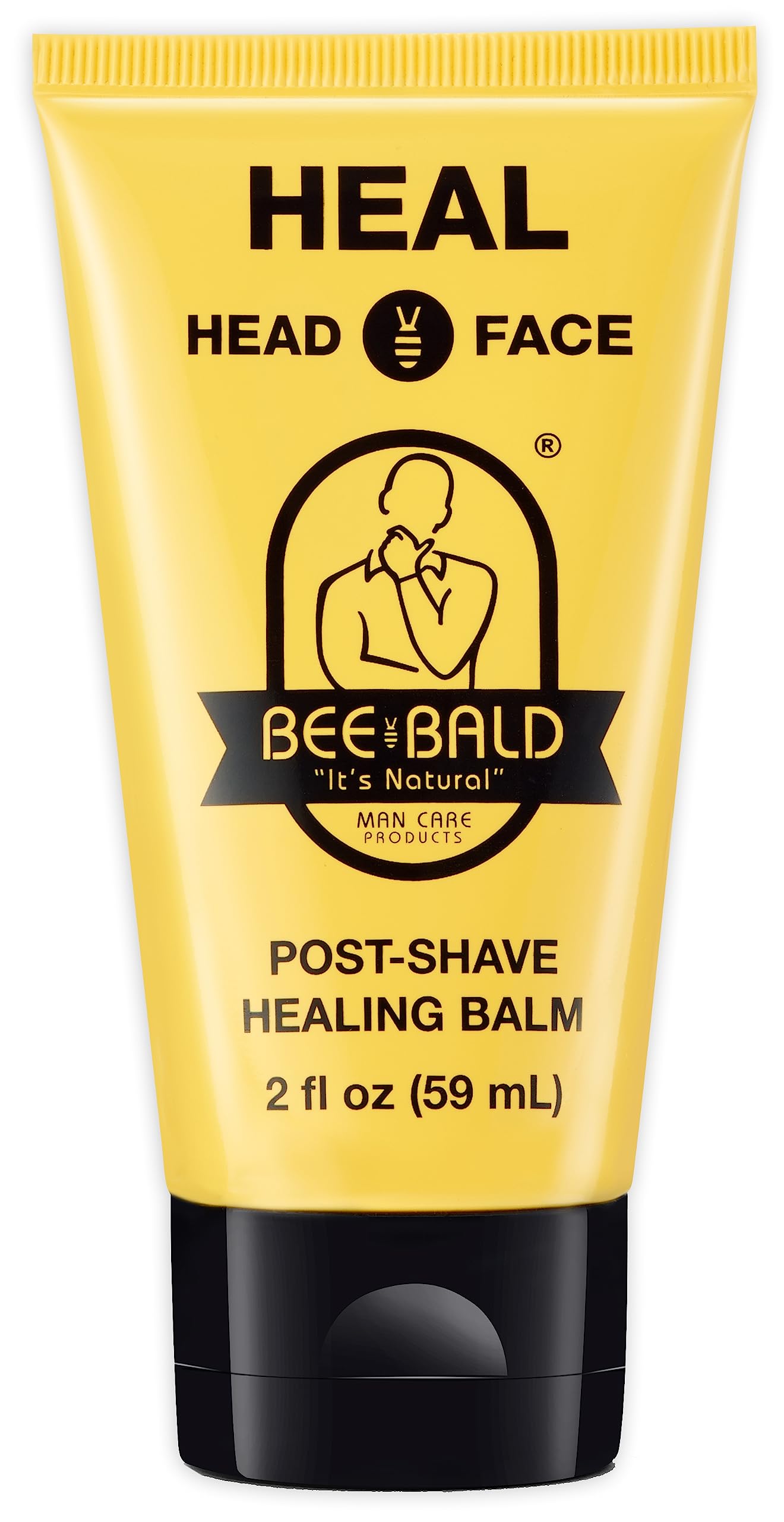 White Smoke Bee Bald HEAL Aftershave for Men Healing Balm, Immediately Calms & Soothes Damaged Skin, Treats Bumps, Redness, Razor Burn & Other Shaving Irritations (2 Fl Oz)