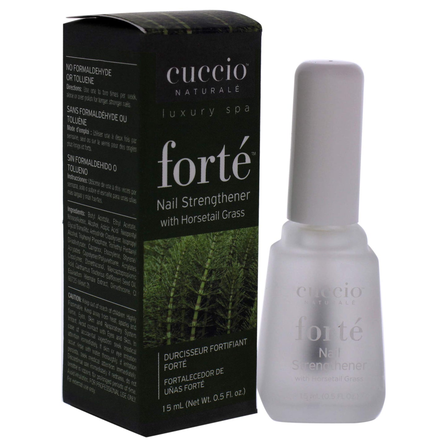 Black Cuccio Naturale Forte Nail Strengthener Treatment - With Horsetail Grass - Protects Against Cracking, Splitting And Breakage - Nutrient Rich Formula Makes Finger And Toenails More Pliable - 0.5 Oz