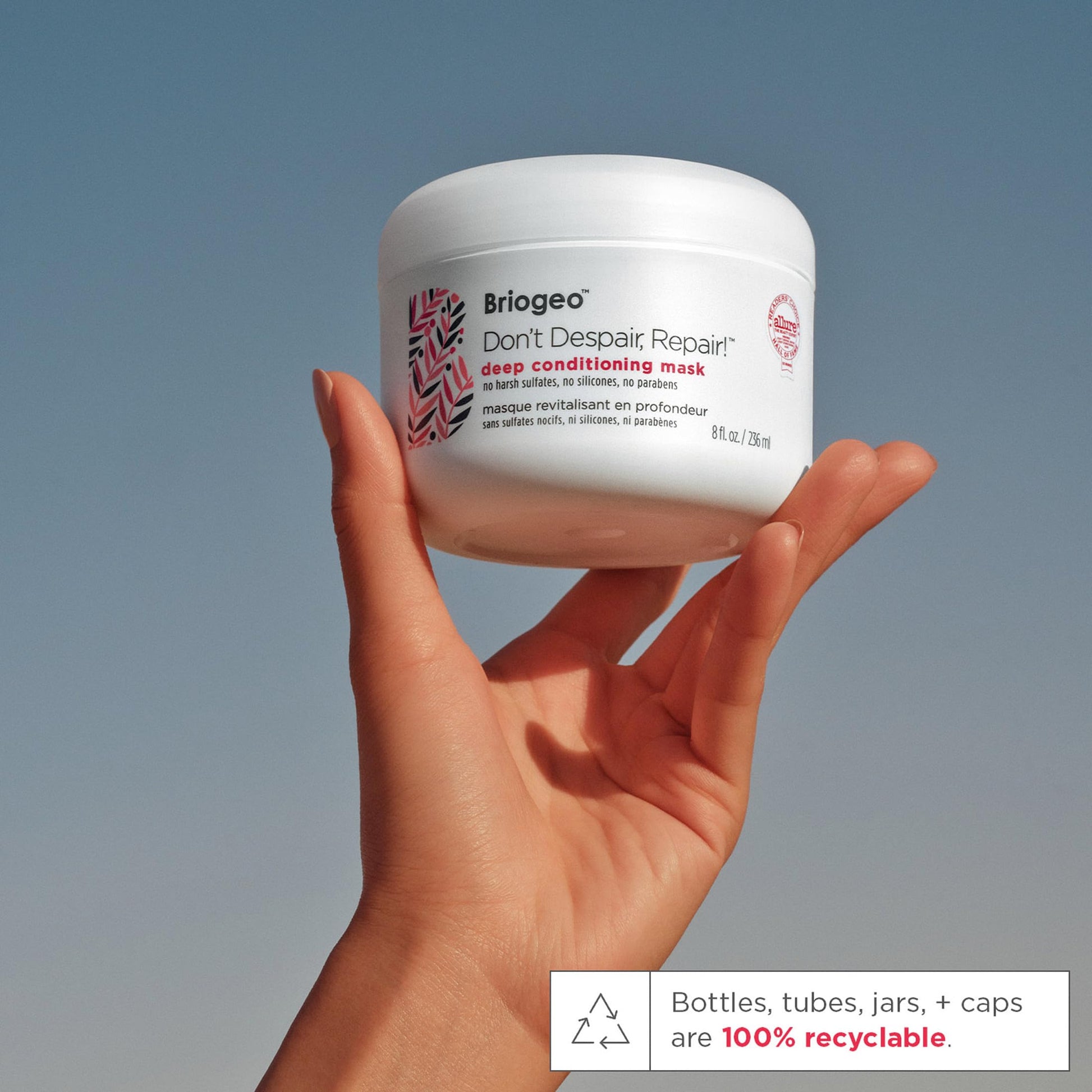 Light Slate Gray Briogeo Don't Despair, Repair! Deep Conditioning Mask | Protein + Moisture Balance Conditioner for Dry, Damaged, Color-Treated Strands | Vegan & Cruelty-Free | 2 oz