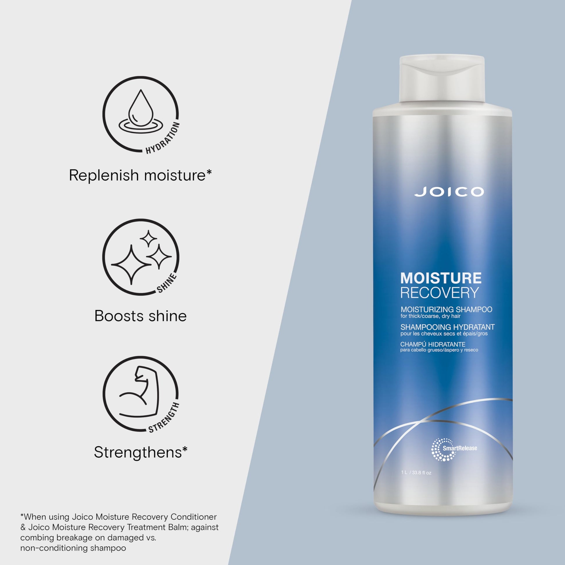 Lavender Joico Moisture Recovery Moisturizing Shampoo & Conditioner | For Thick, Coarse, Dry Hair | Restore Moisture, Smoothness, Strength, & Elasticity | Reduce Breakage | With Jojoba Oil & Shea Butter